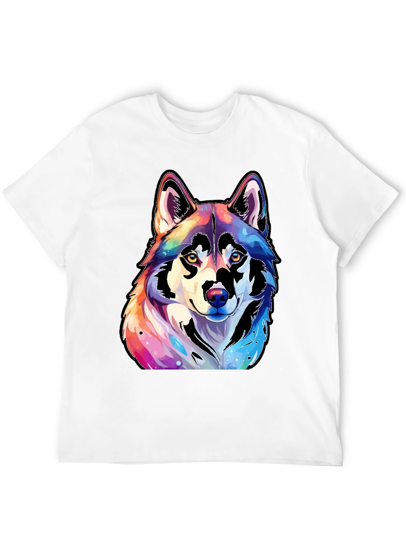 Black Rainbow Wolf Graphic Tee - Unisex view 12
