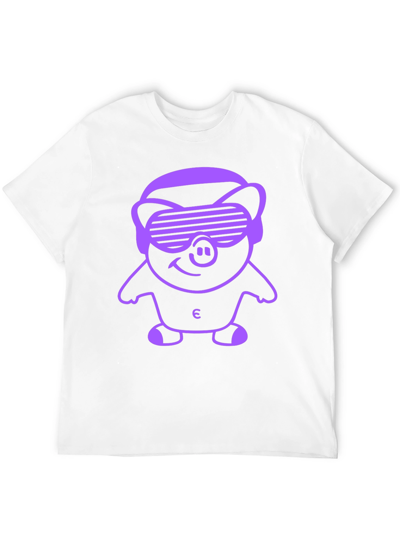 Black Black Tee with Pig Wearing Sunglasses Graphic view 12