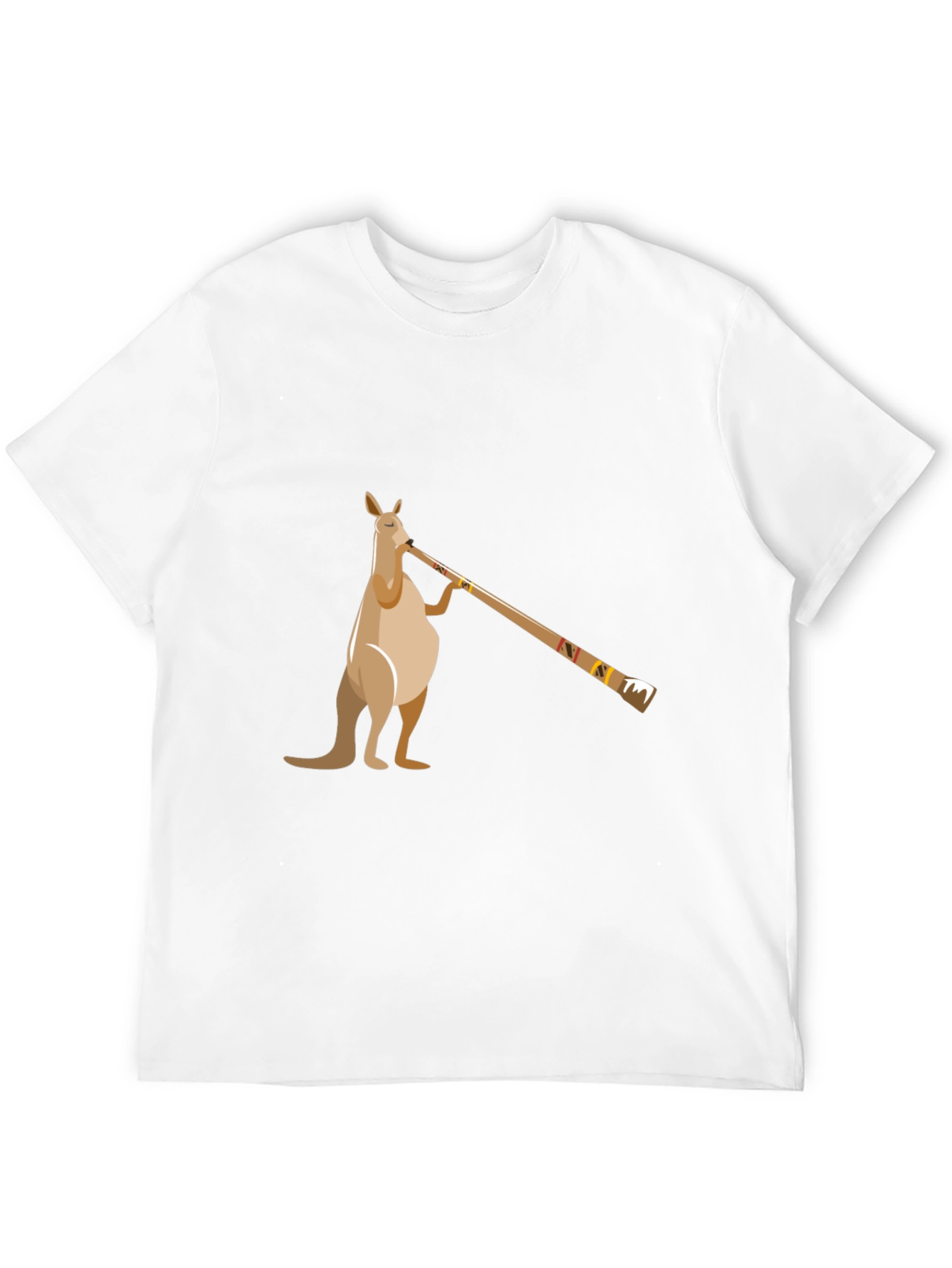Black Kangaroo Didgeridoo T-Shirt - Black Cotton Tee view 12