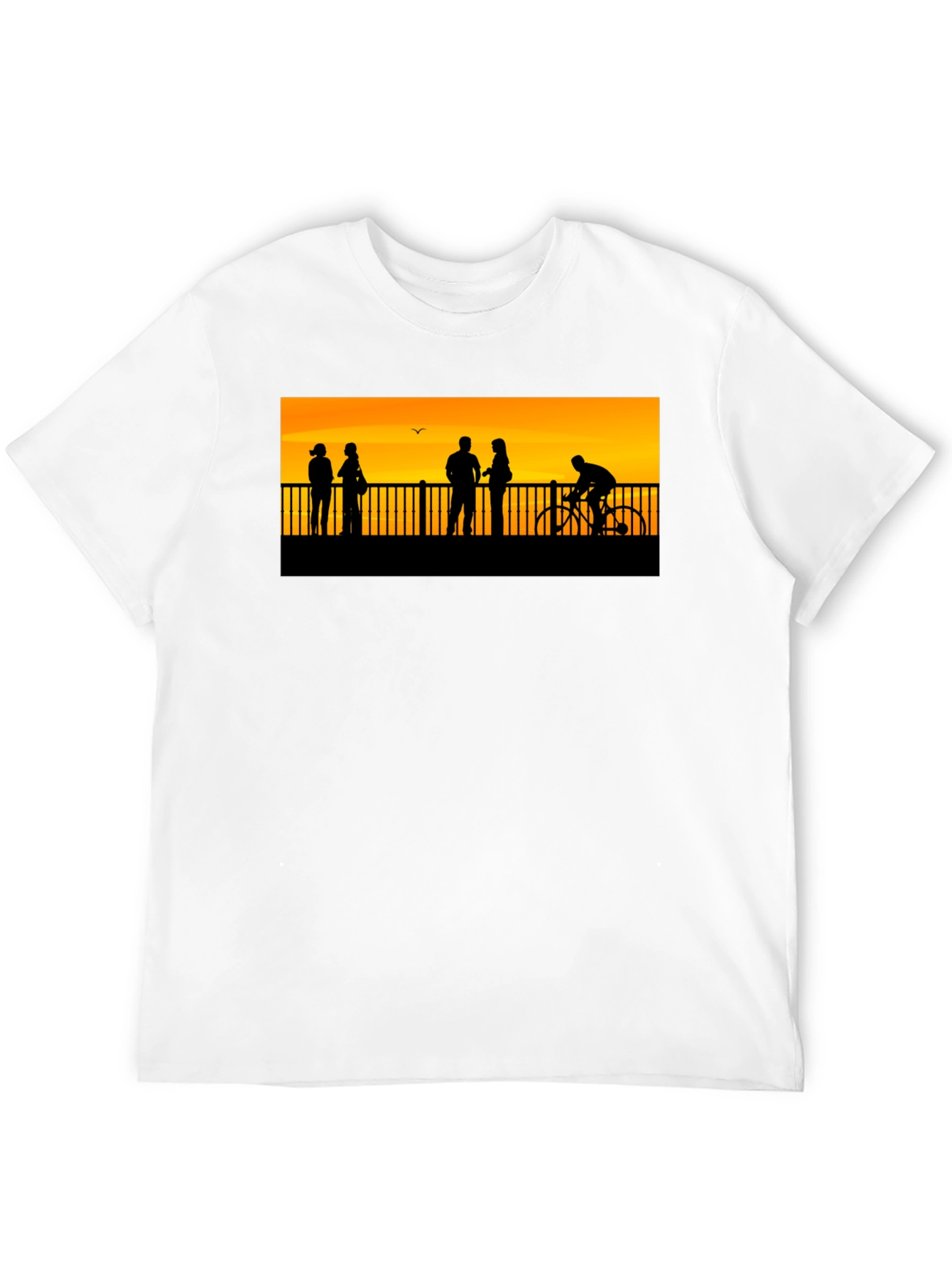 Black Sunset Silhouette Graphic T-Shirt view 12