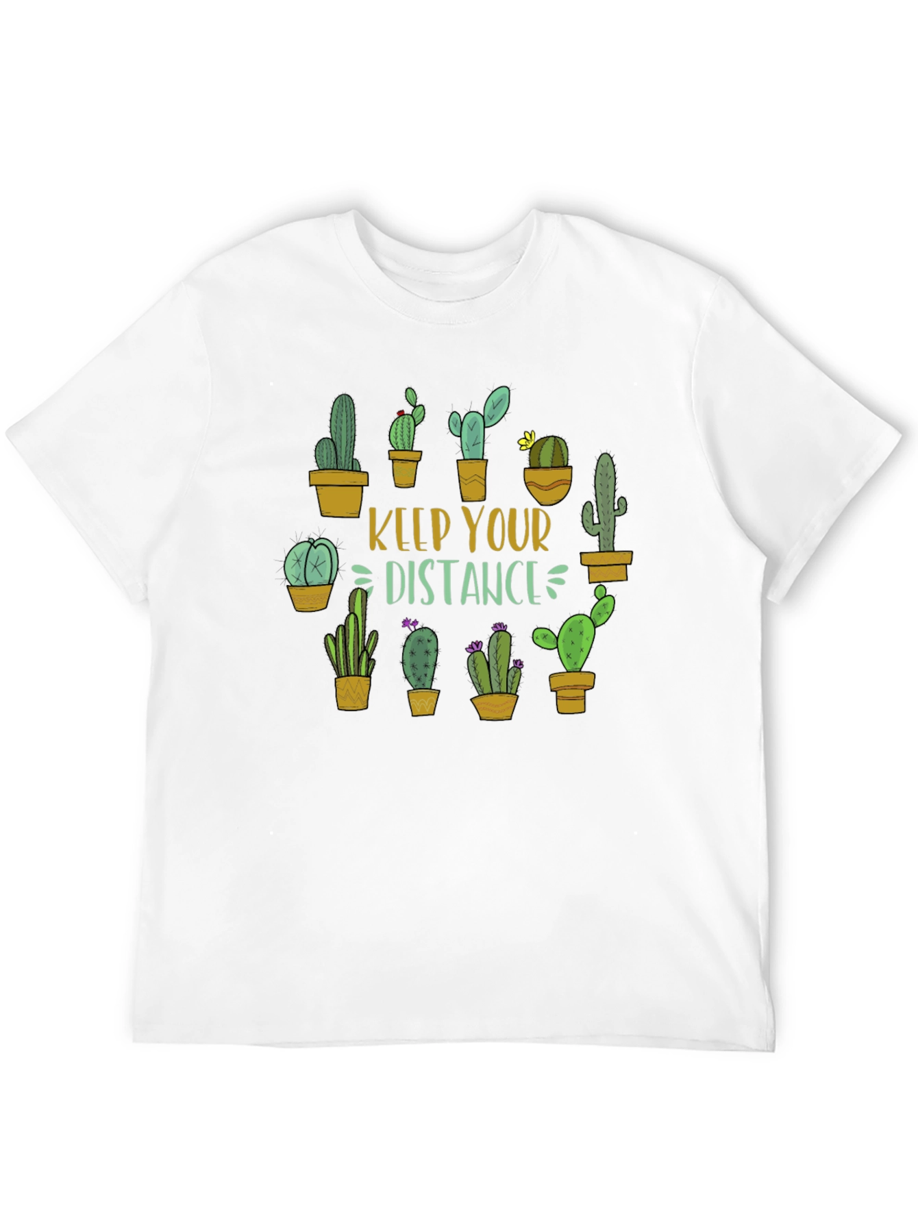 Black Keep Your Distance Cactus Graphic Tee view 12
