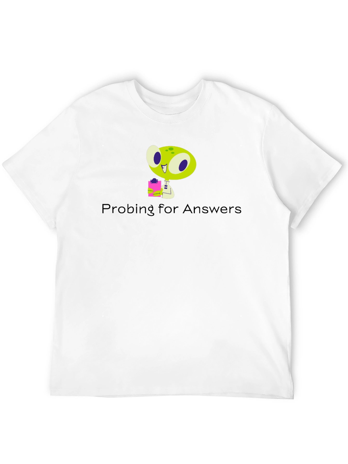Black Probing for Answers Black Graphic T-Shirt view 12