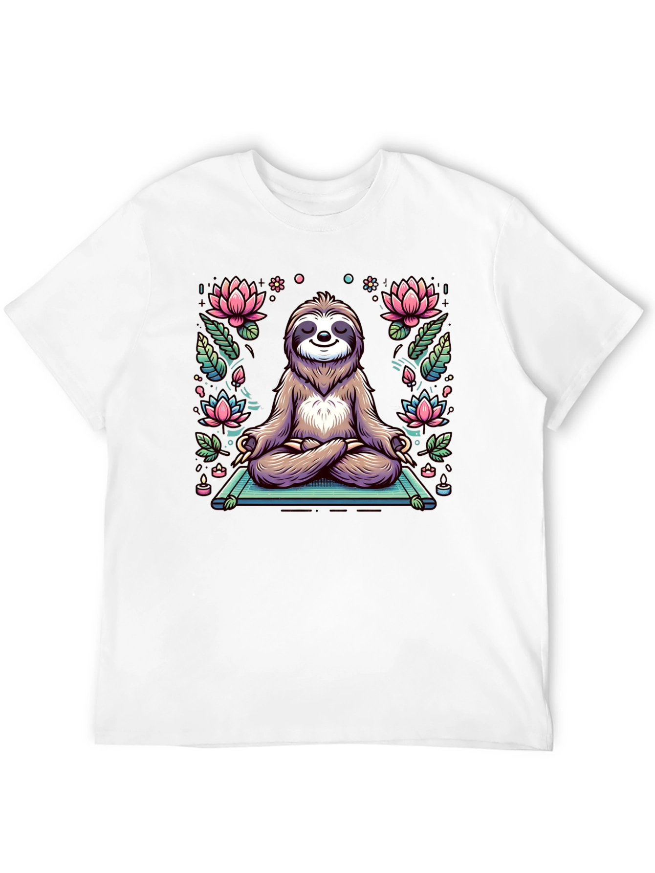 Black Zen Sloth T-Shirt - Meditating Animal Tee view 12