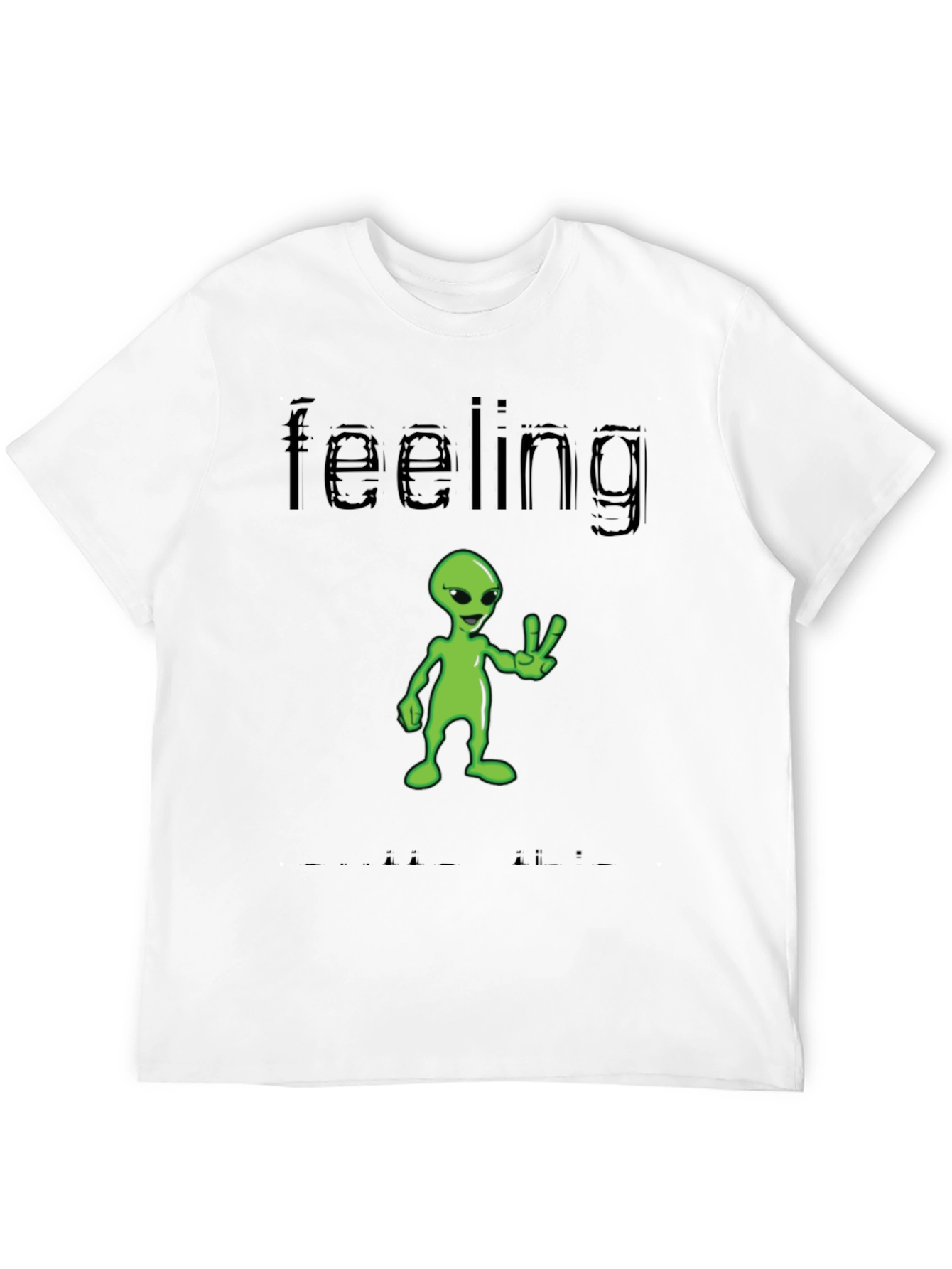 Black Feeling Alien T-Shirt - Black Graphic Tee view 12
