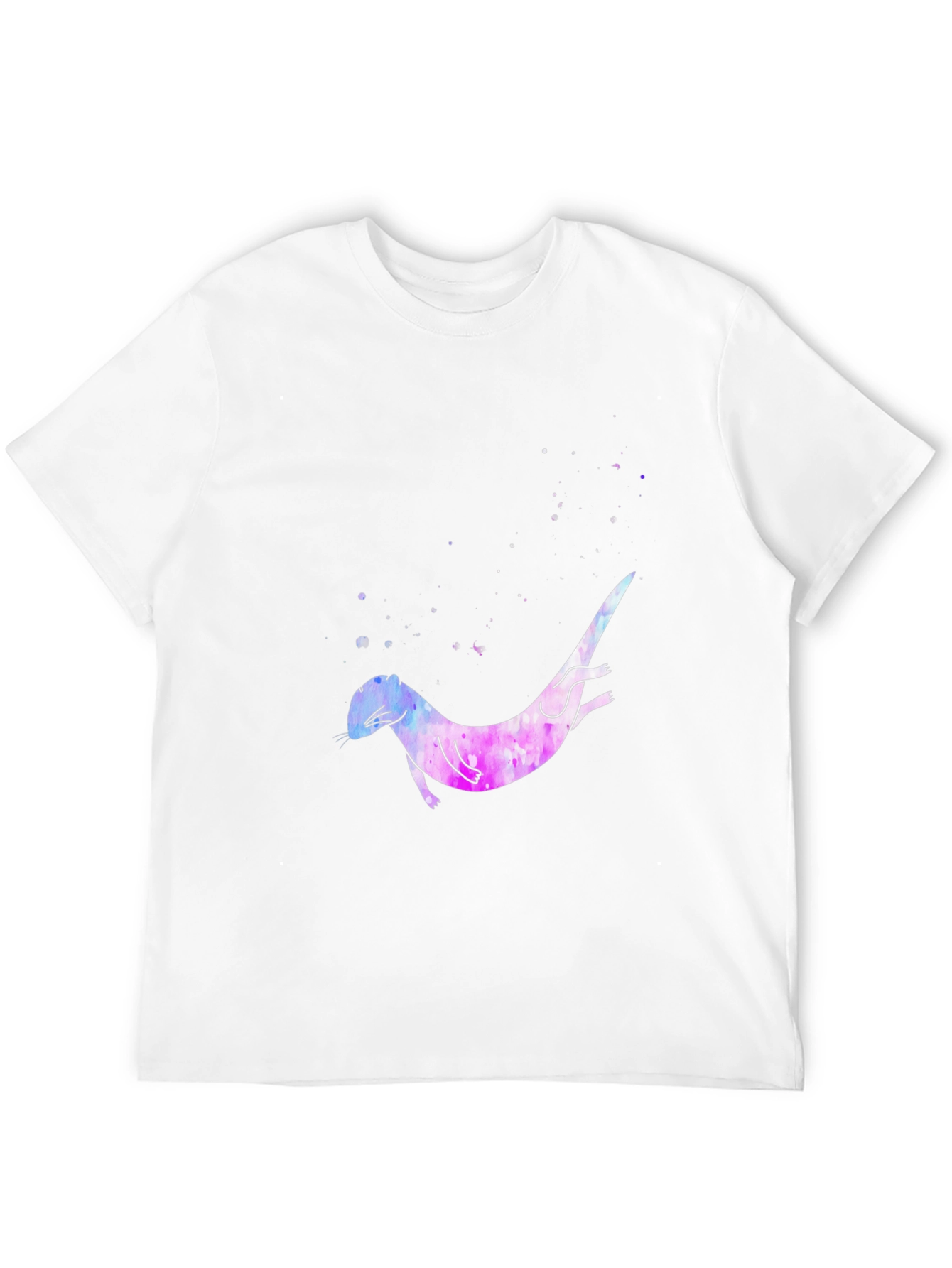 Black Otter Galaxy T-Shirt - Unique Watercolor Design view 12