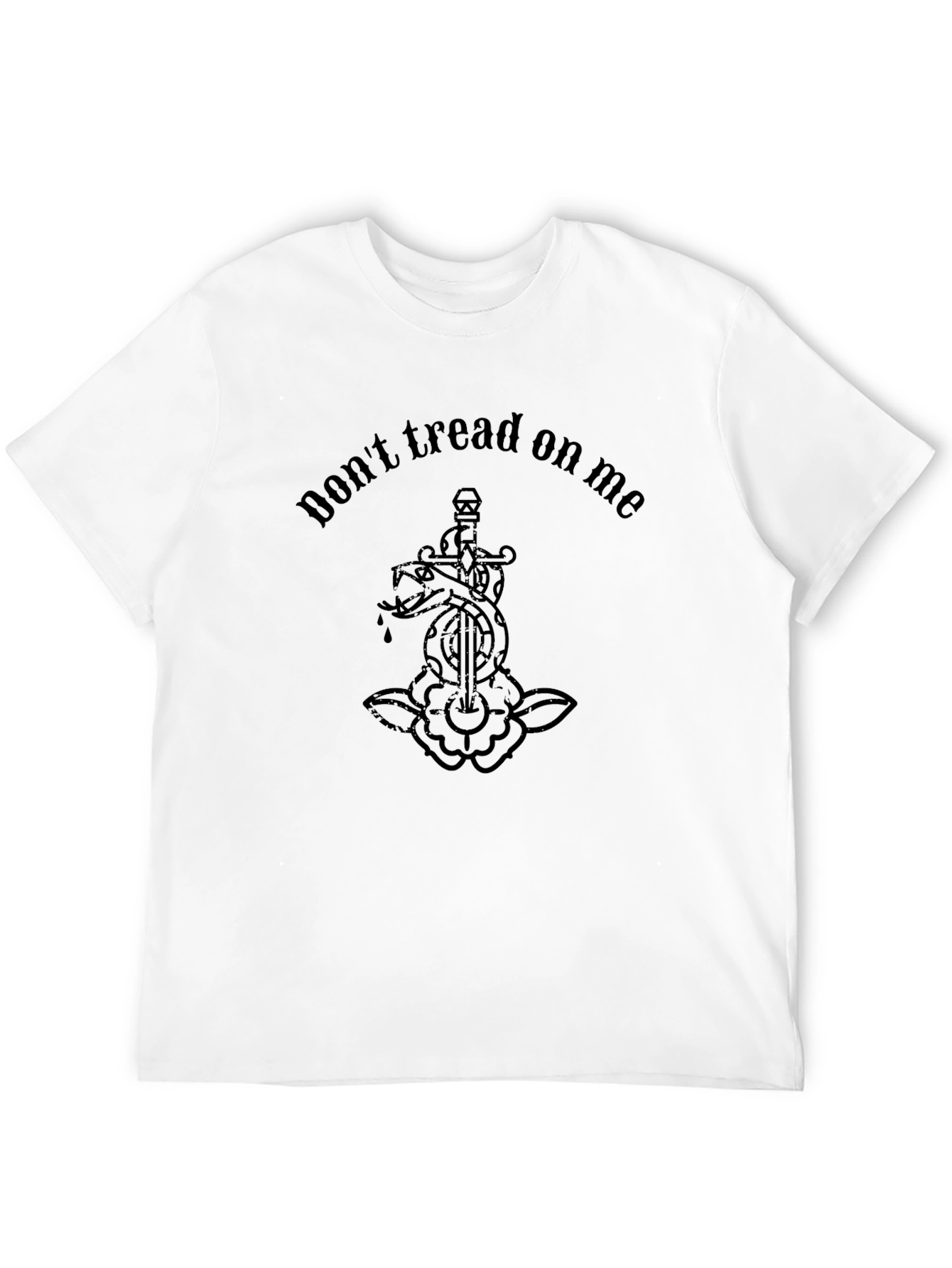 Black Don't Tread on Me Snake T-Shirt view 12