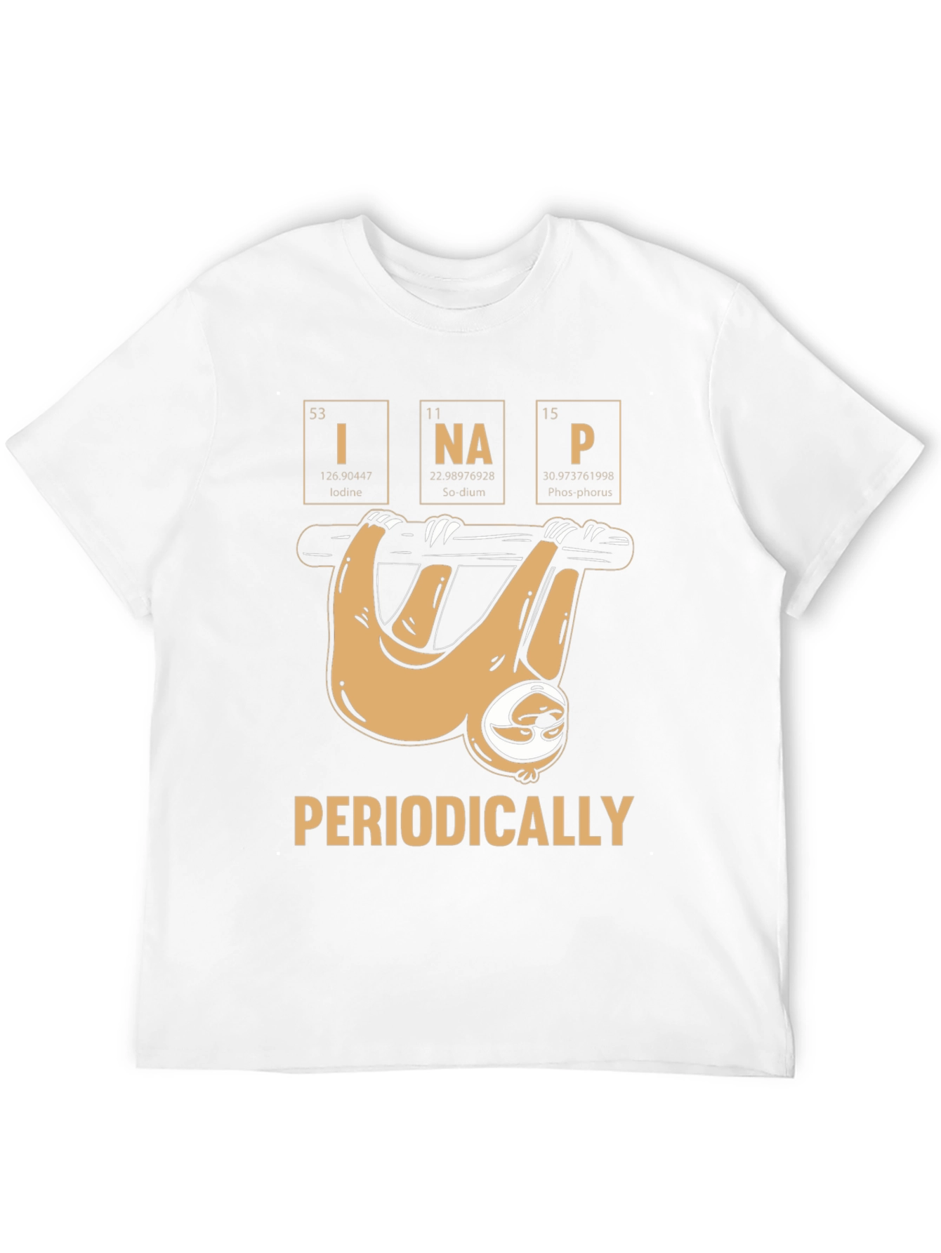 Black Periodically Sloth Funny T-Shirt view 12