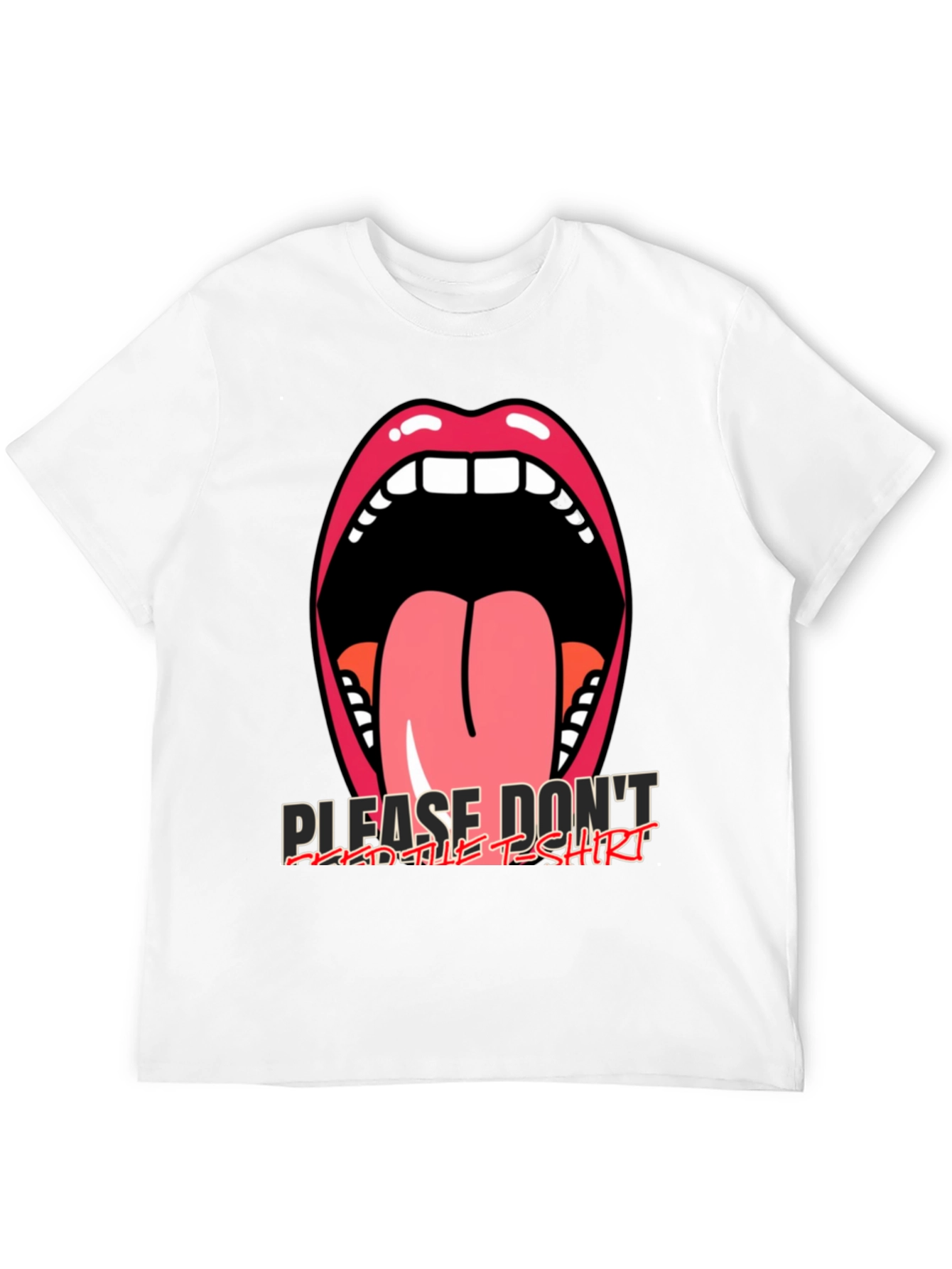 Black Graphic Tee: Open Mouth Tongue Out view 12