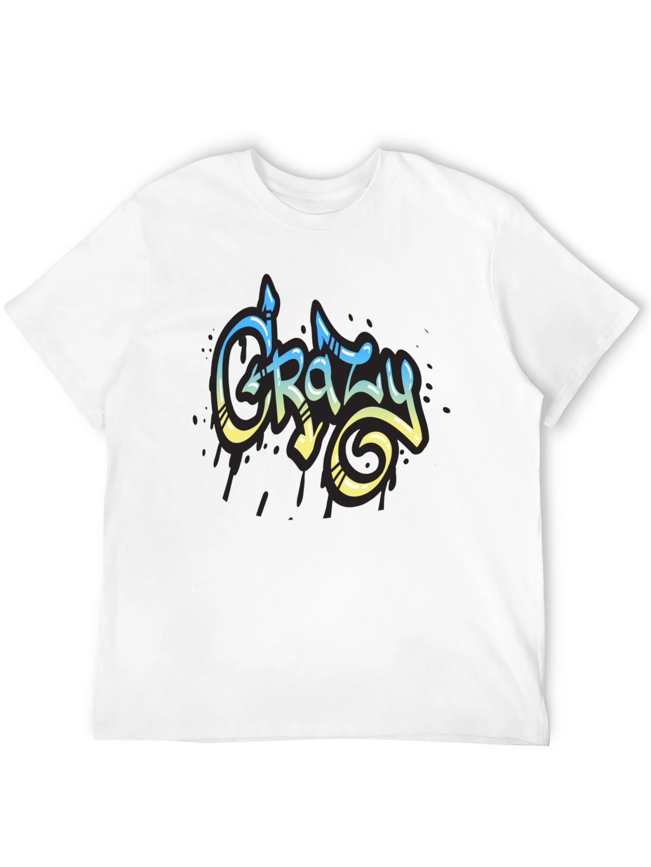 Black Crazy Graffiti Style Graphic T-Shirt view 12