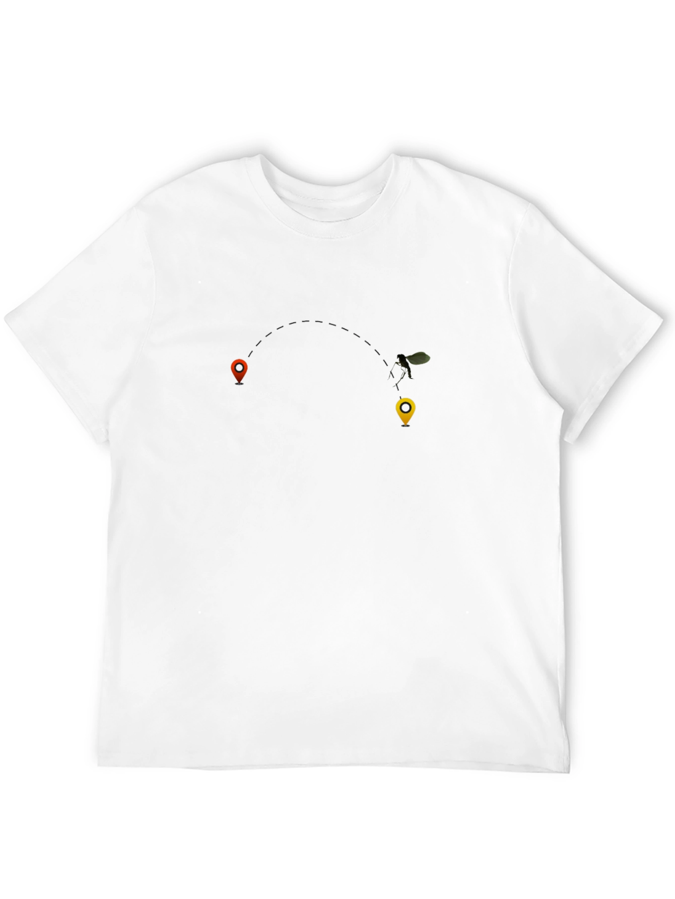 Black Men's Black Graphic Tee with Map Pin Design view 12