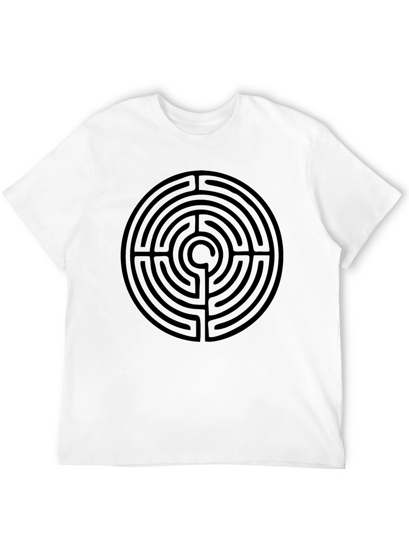 Black Labyrinth Print Black T-Shirt view 12