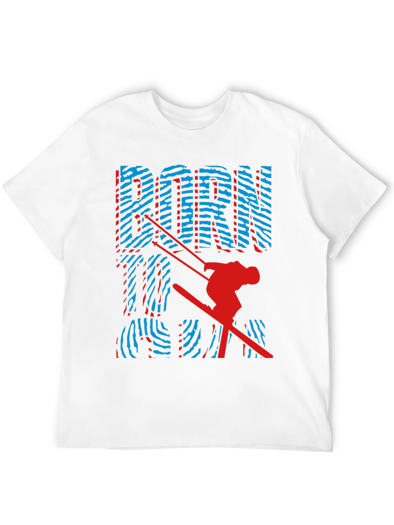 Black Born To Ski Graphic Tee - Unisex Black Cotton T-Shirt view 12