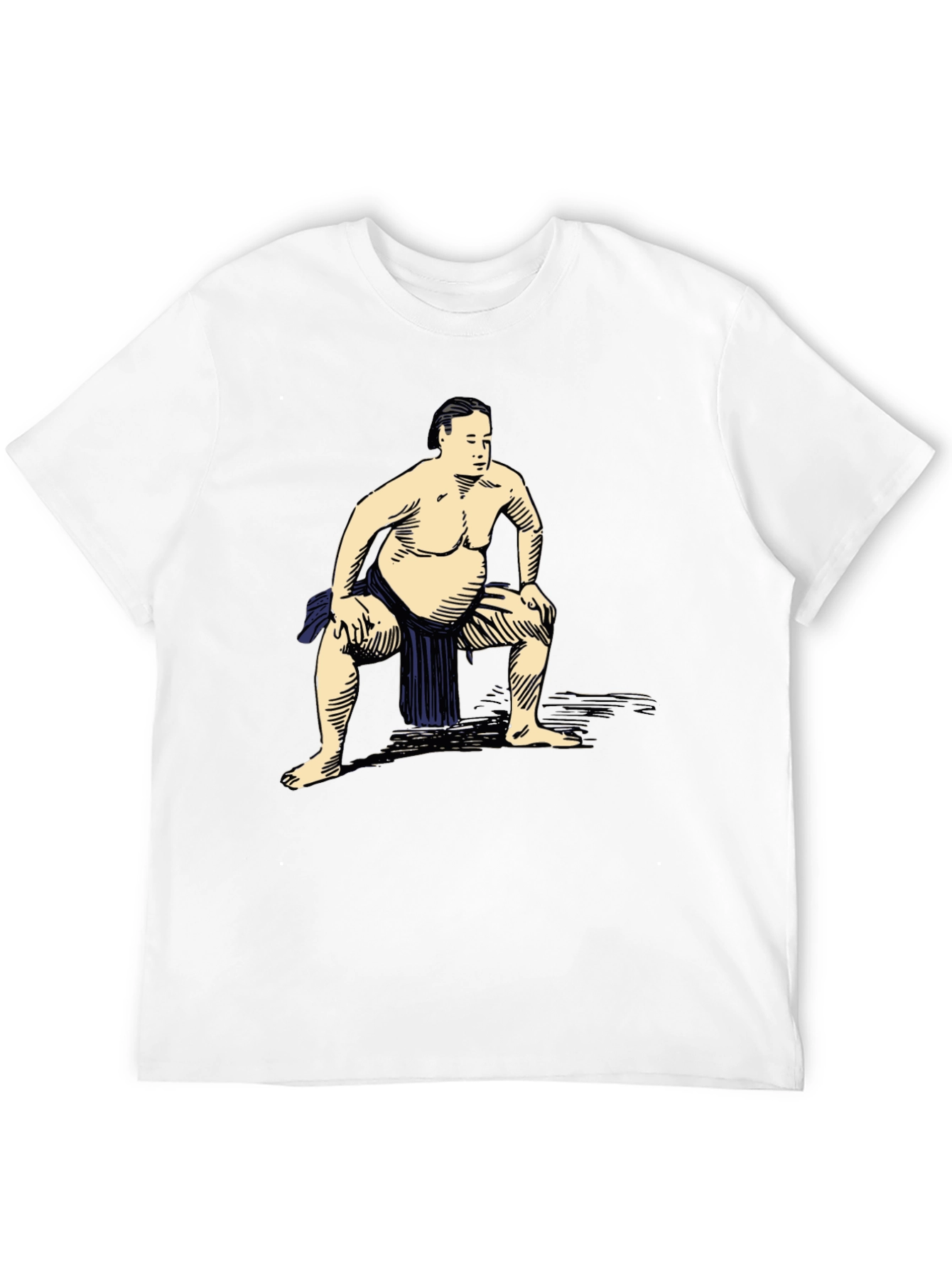 Black Sumo Wrestler Graphic T-Shirt - Casual Black Tee view 12