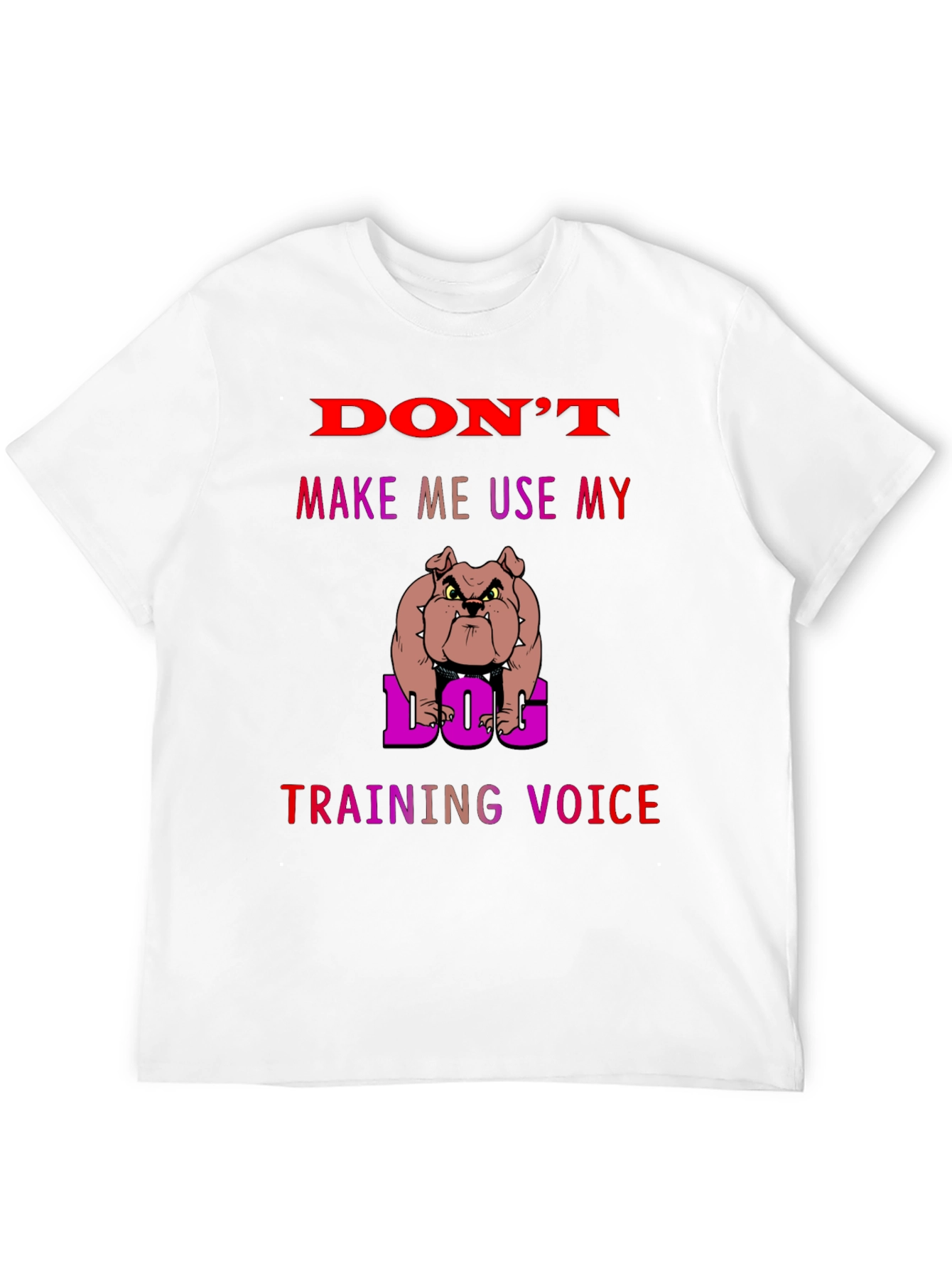 Black Dog Training Voice T-Shirt - Funny Bulldog Tee view 12