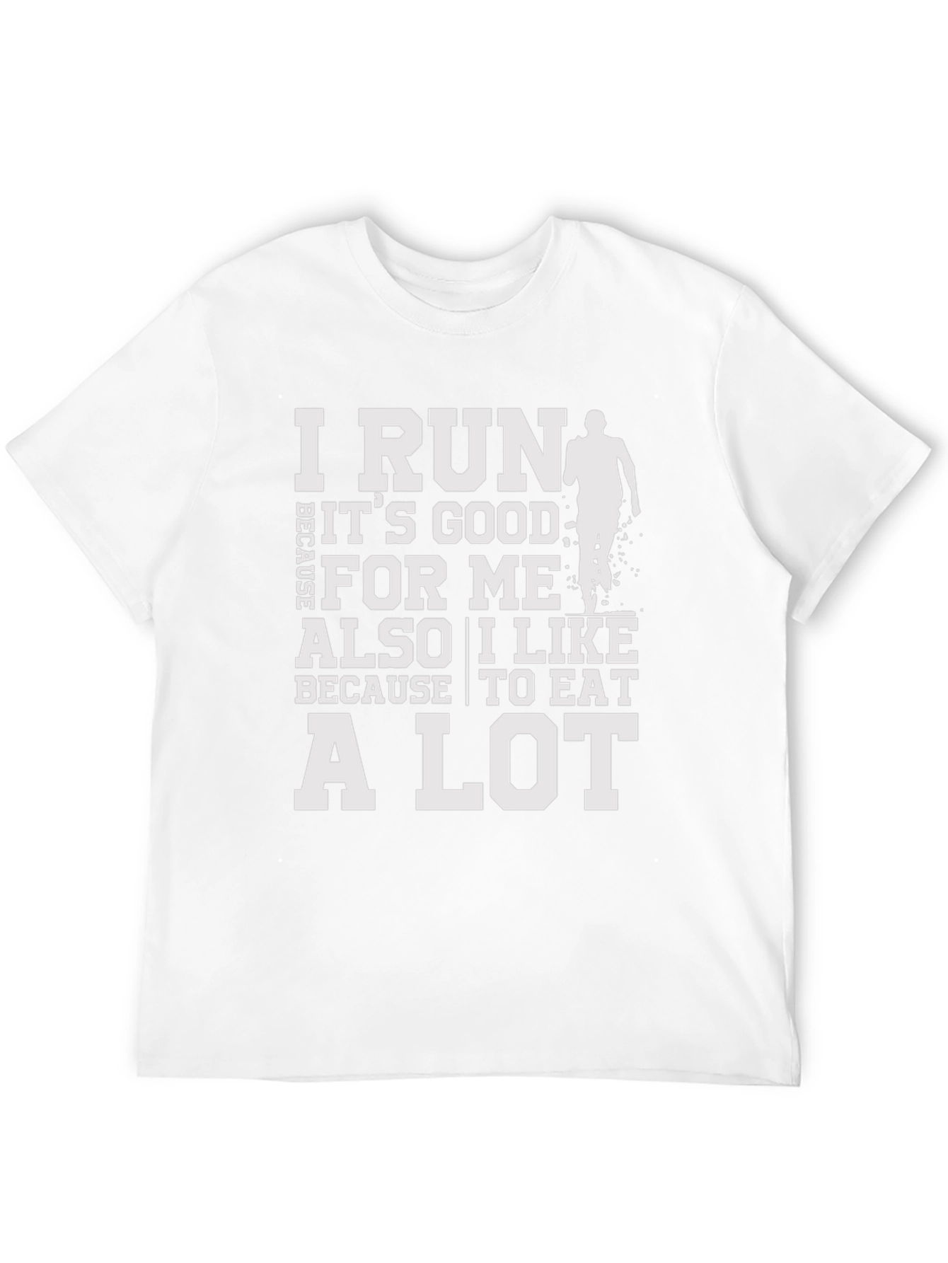 Black Funny Running T-Shirt - I Run Because I Like to Eat view 12