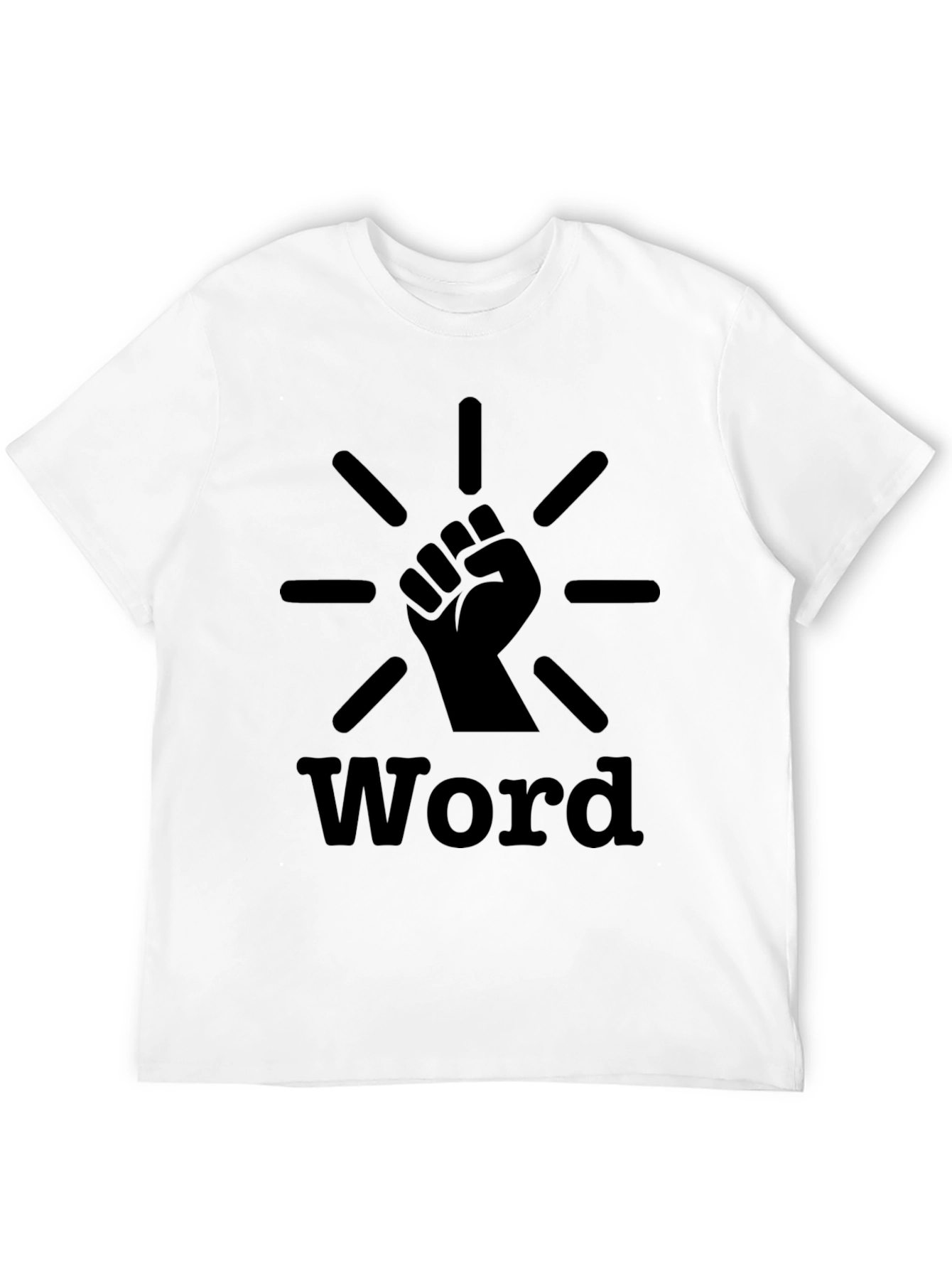 Black Word Power Fist T-Shirt - Black Graphic Tee view 12