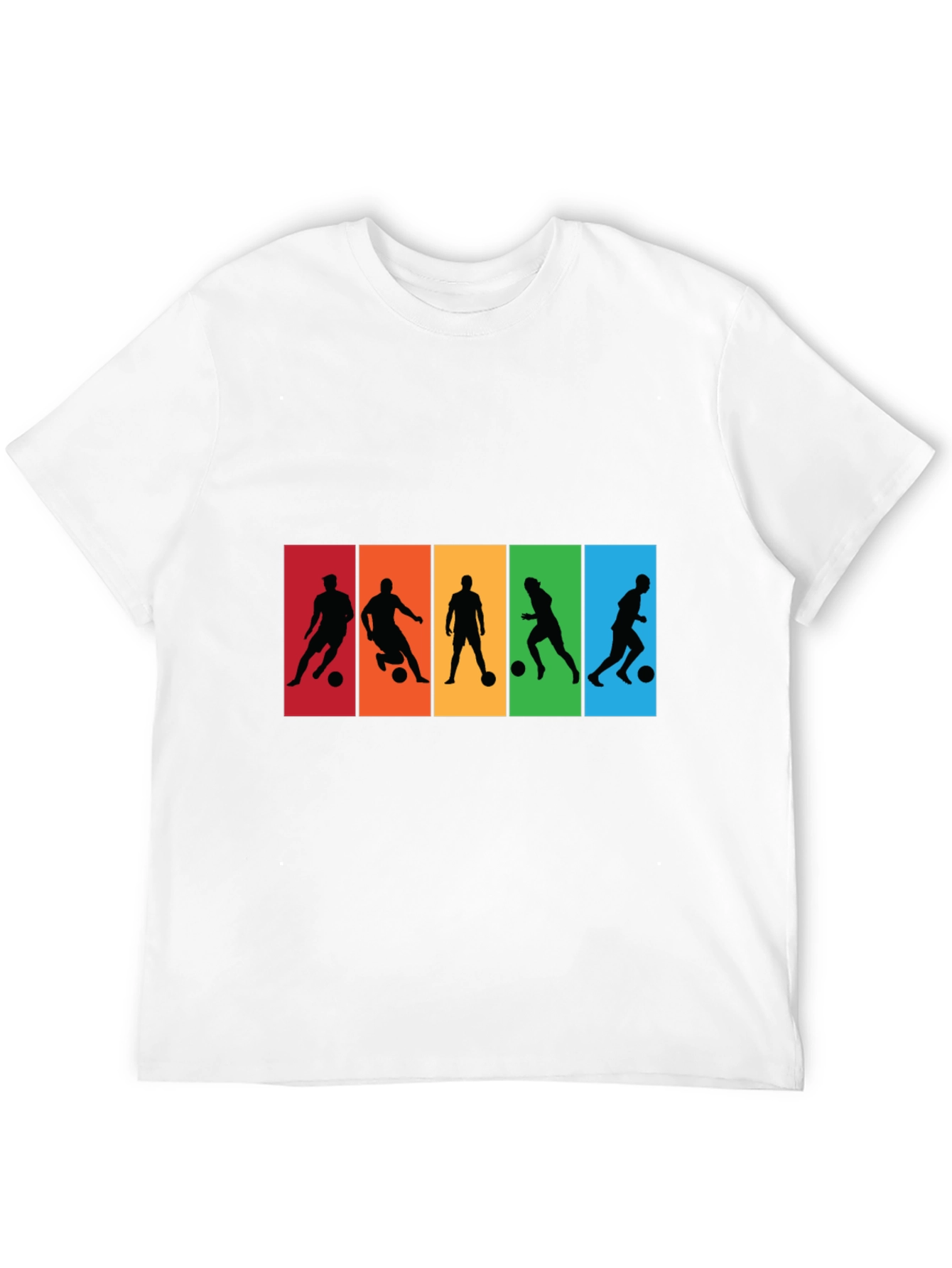 Black Soccer Player Silhouette Graphic T-Shirt view 12