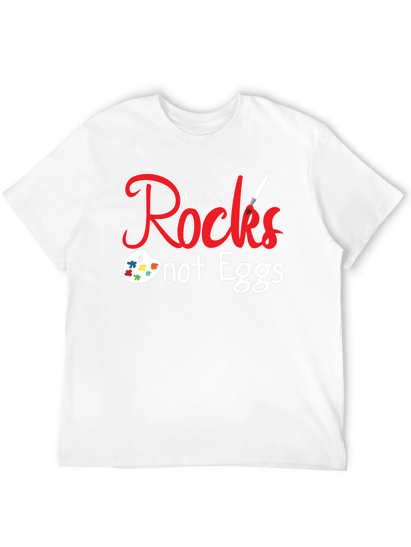 Black I Painted Rocks Not Eggs Black T-Shirt view 12