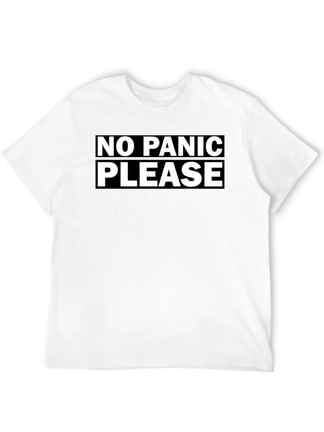 Black No Panic Please Graphic T-Shirt - Casual Cotton Tee view 12