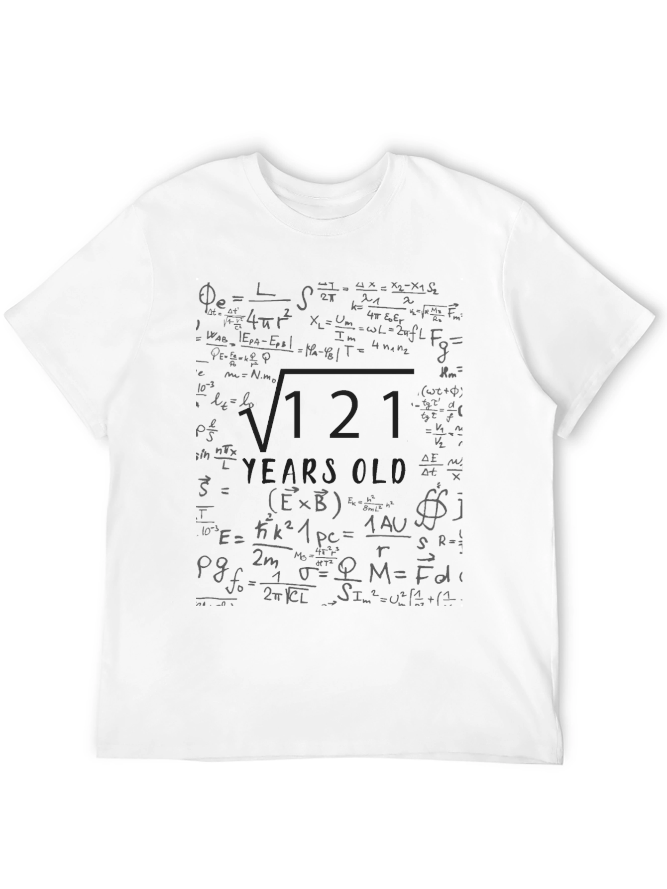 Black Math Equation Birthday Humor Graphic Tee view 12