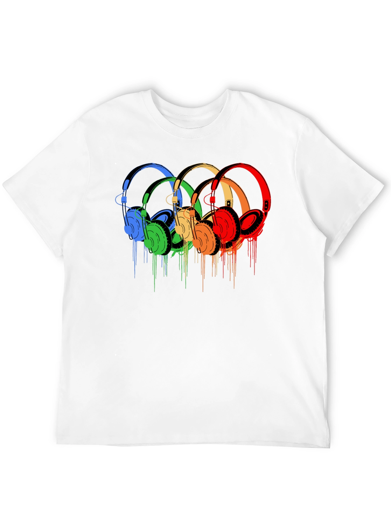 Black Rainbow Headphone Graphic Tee - Stylish Music Lover Shirt view 12