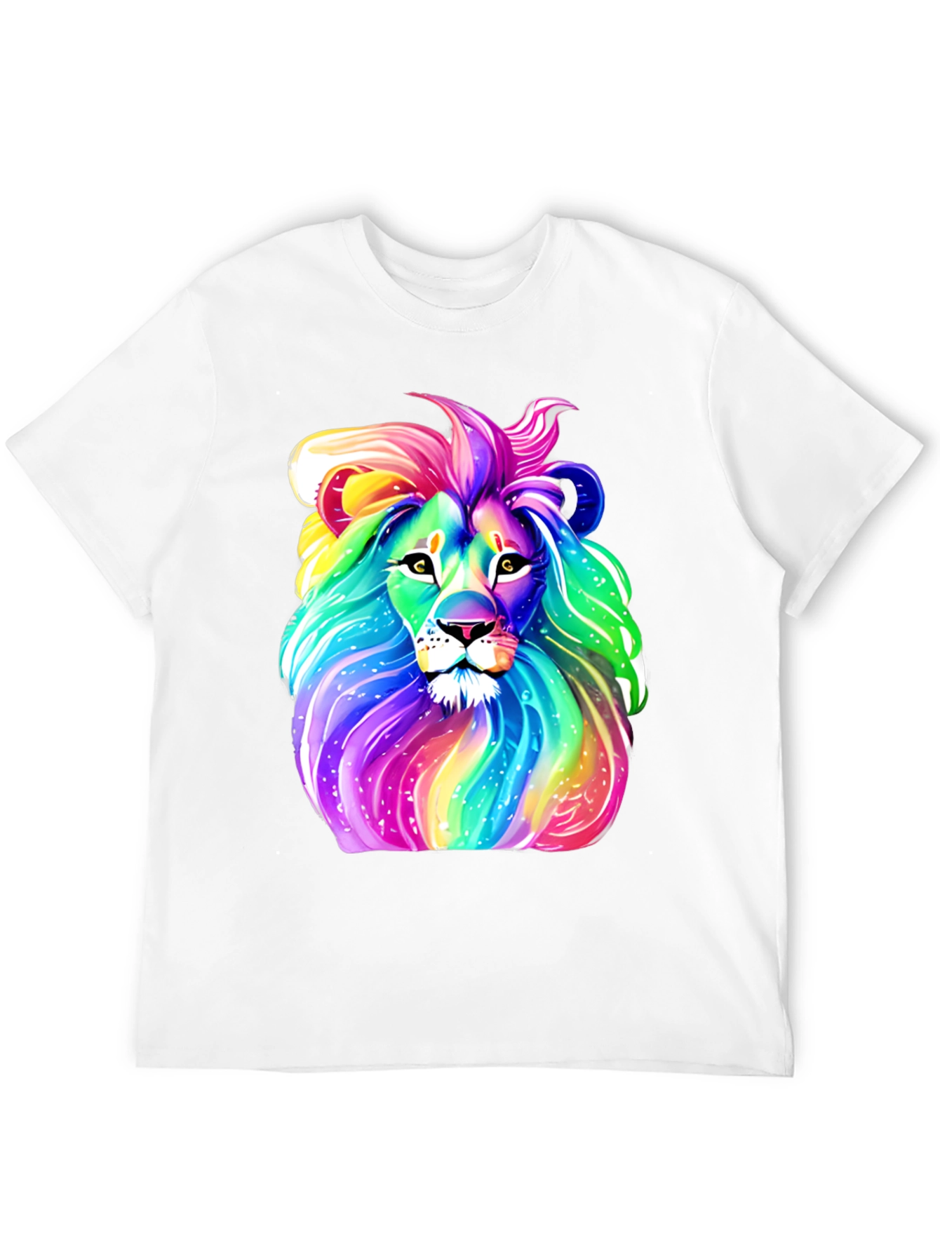 Black Rainbow Lion Graphic Tee - Men's Black T-Shirt view 12