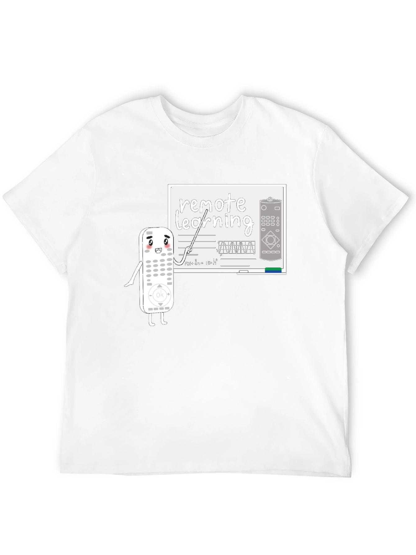 Black Remote Learning T-Shirt - Funny Cartoon Remote Teacher Tee view 12