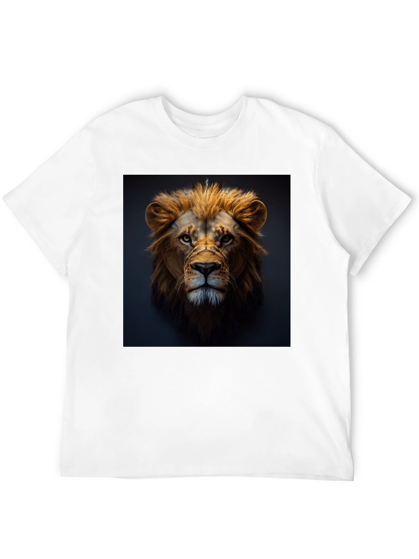 Black Lion Portrait Black T-Shirt view 12