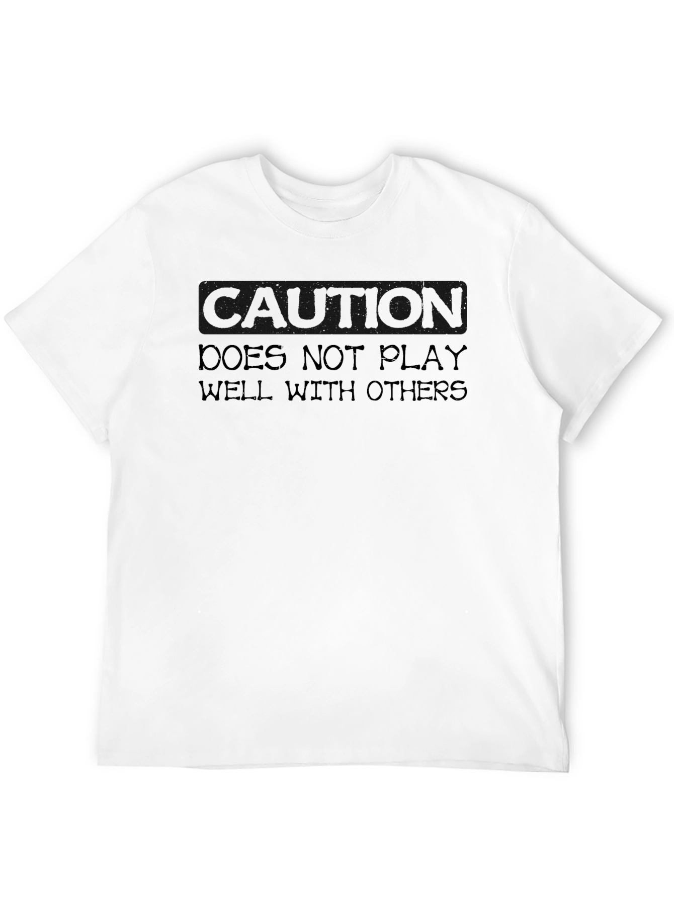 Black Caution T-Shirt - Does Not Play Well With Others view 12
