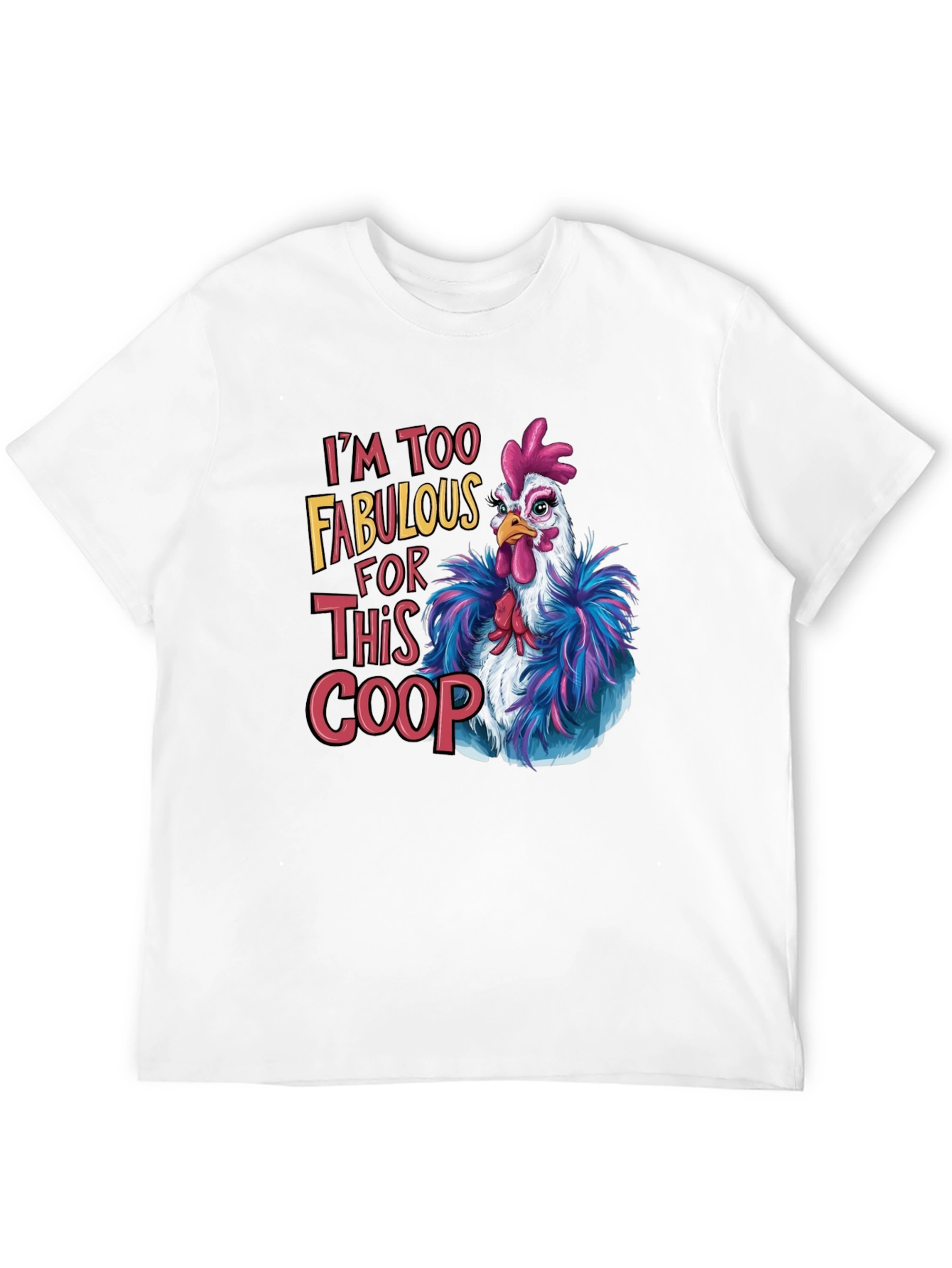 Black Fabulous Chicken T-Shirt - Funny Graphic Tee view 12