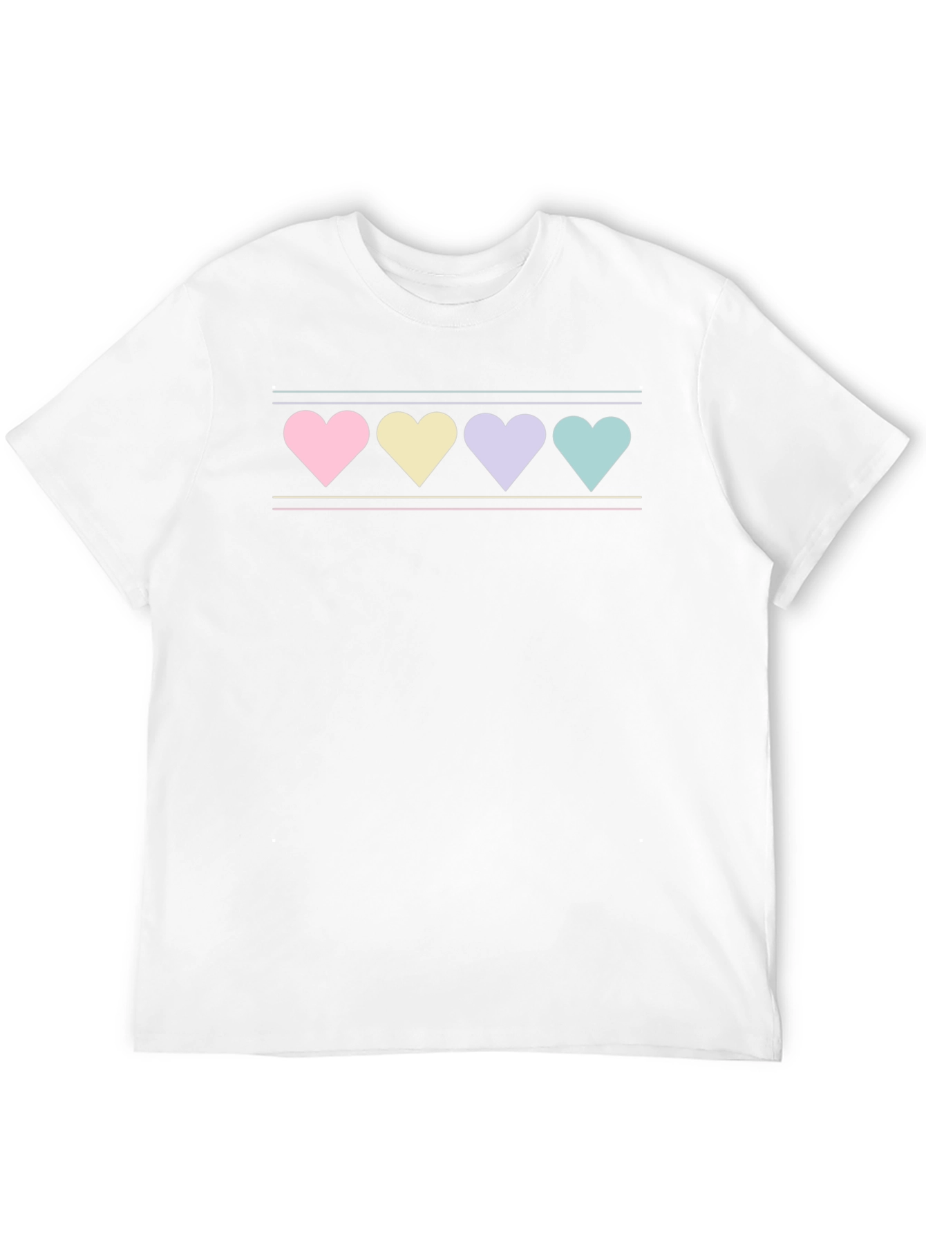 Black Pastel Hearts Graphic Tee - Black Cotton Blend Shirt view 12