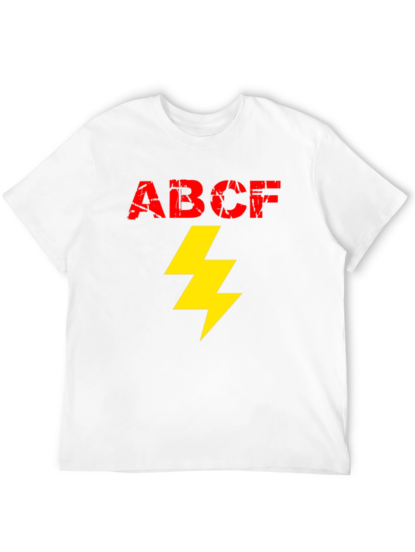 Black ABCF Lightning Bolt Graphic Tee - Cool Men's Black T-Shirt view 12