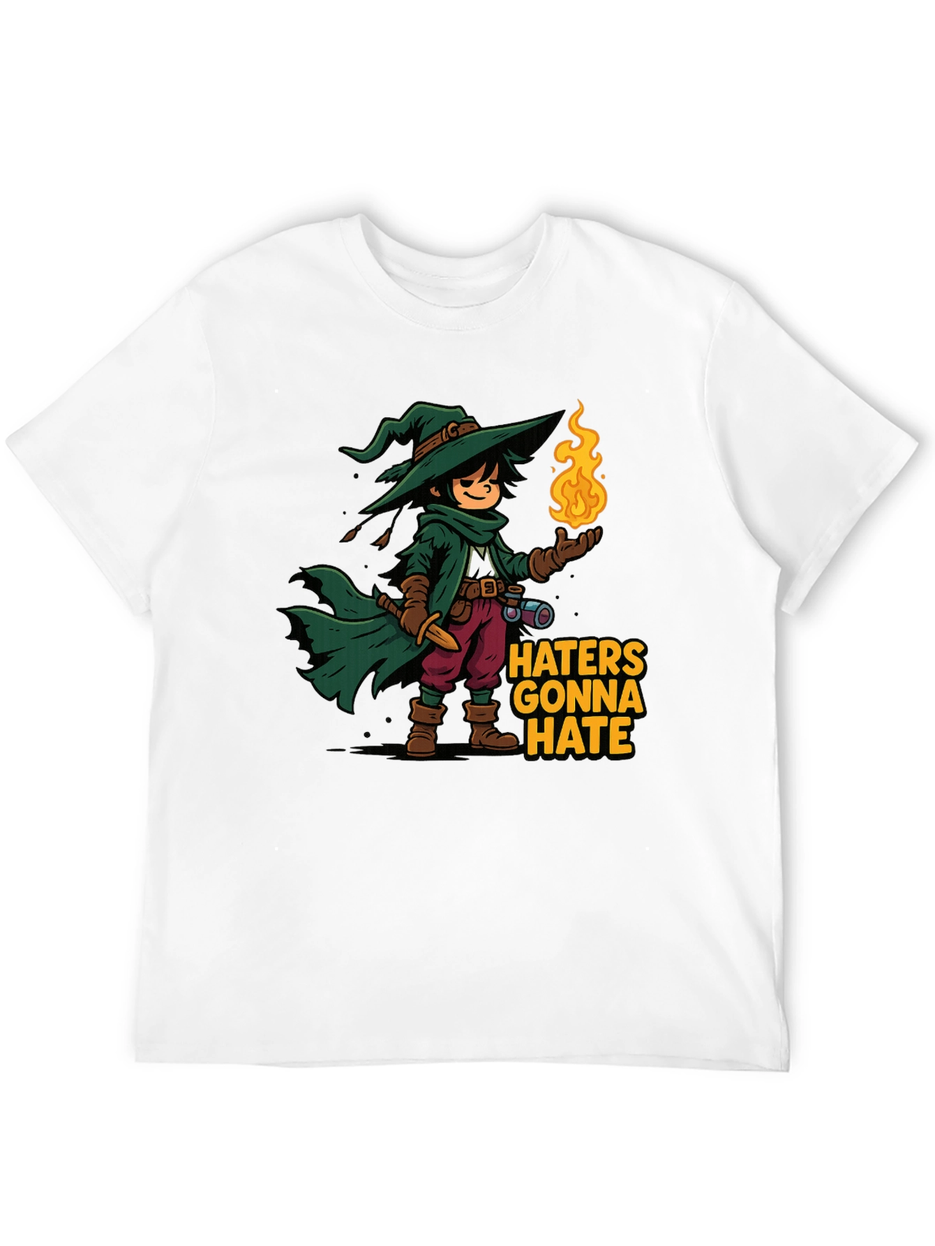 Black Haters Gonna Hate Wizard Cartoon T-Shirt view 12