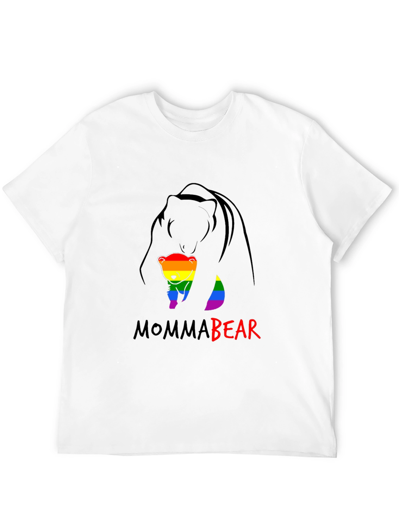 Black Momma Bear Pride T-Shirt - Rainbow Graphic Tee view 12