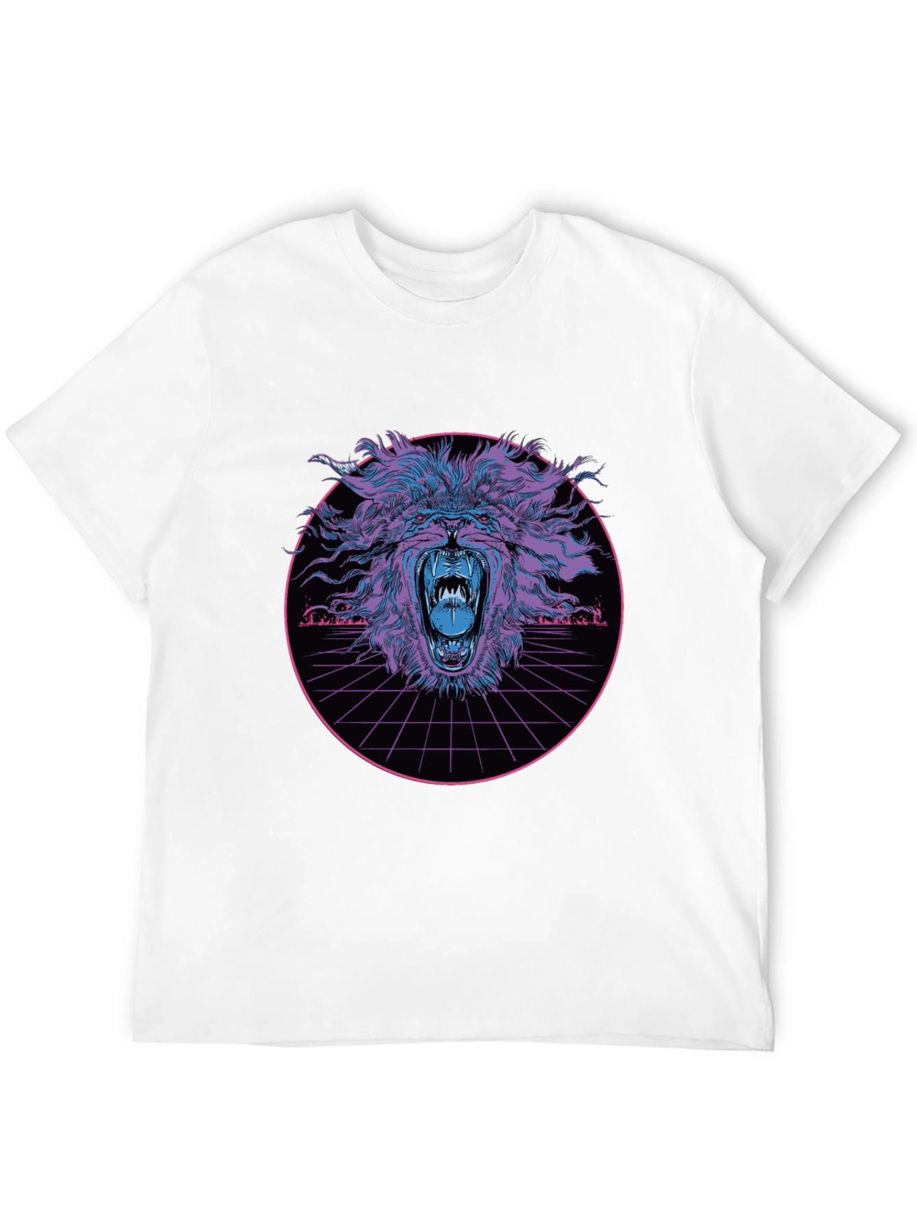Black Roaring Lion Graphic Tee - Cyberpunk Style view 12