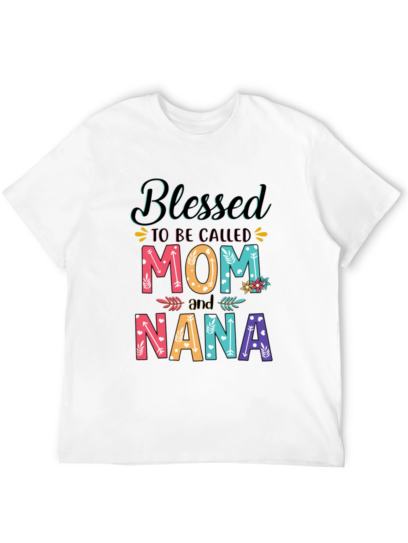 Black Blessed Mom and Nana T-Shirt view 12