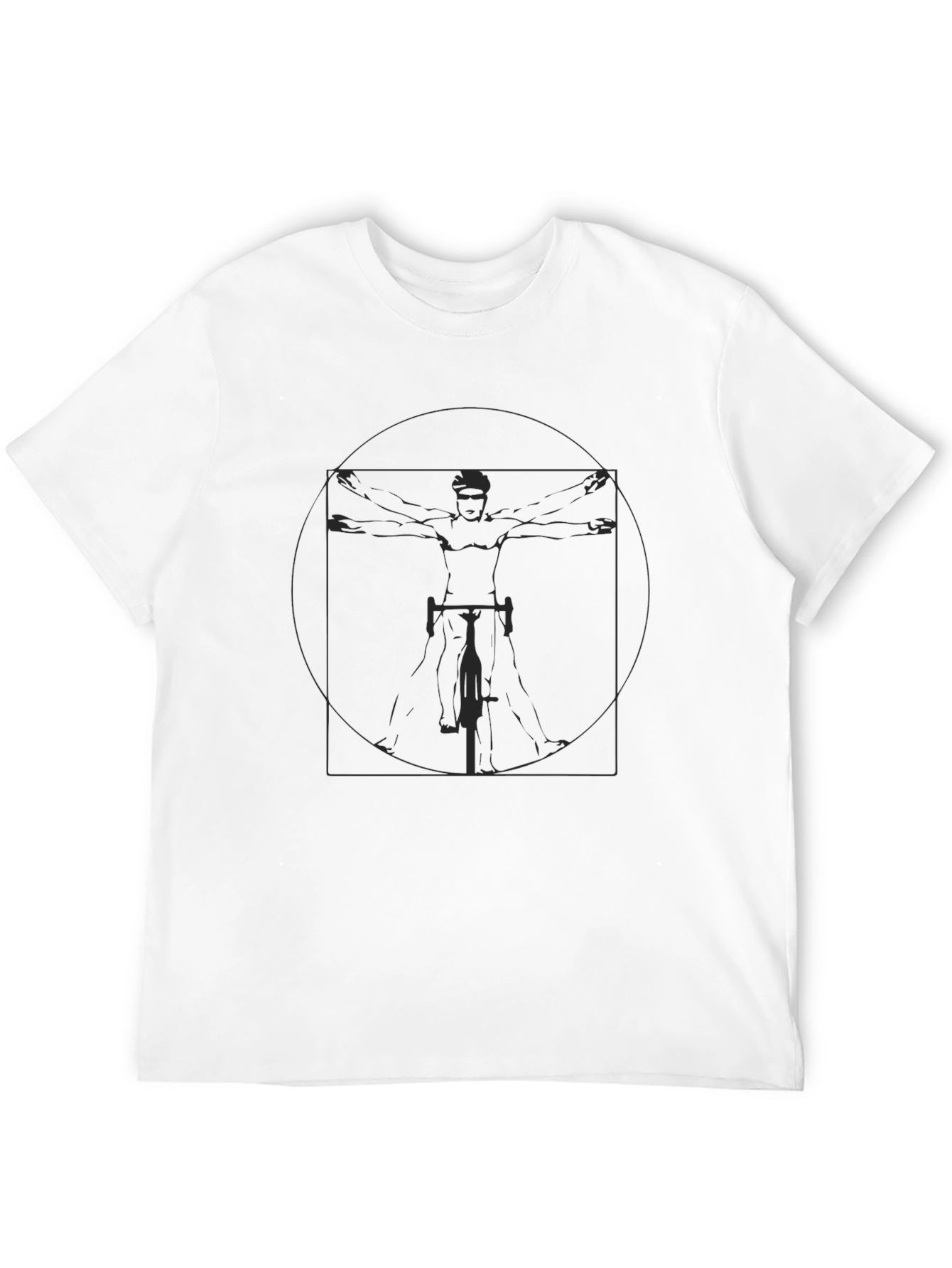 Black Vitruvian Cyclist Tee - Leonardo Inspired view 12