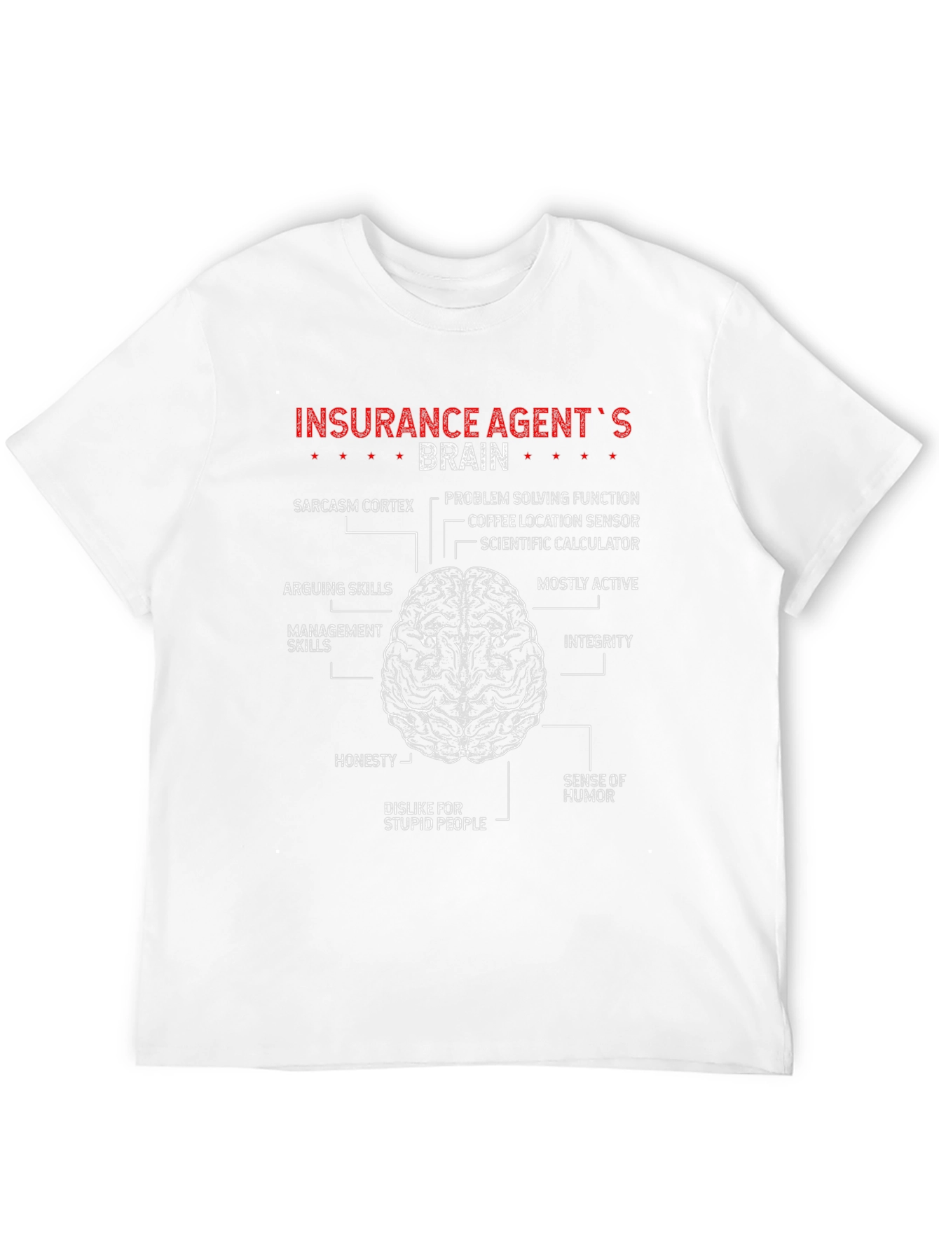 Black Insurance Agent Brain Anatomy T-Shirt view 12