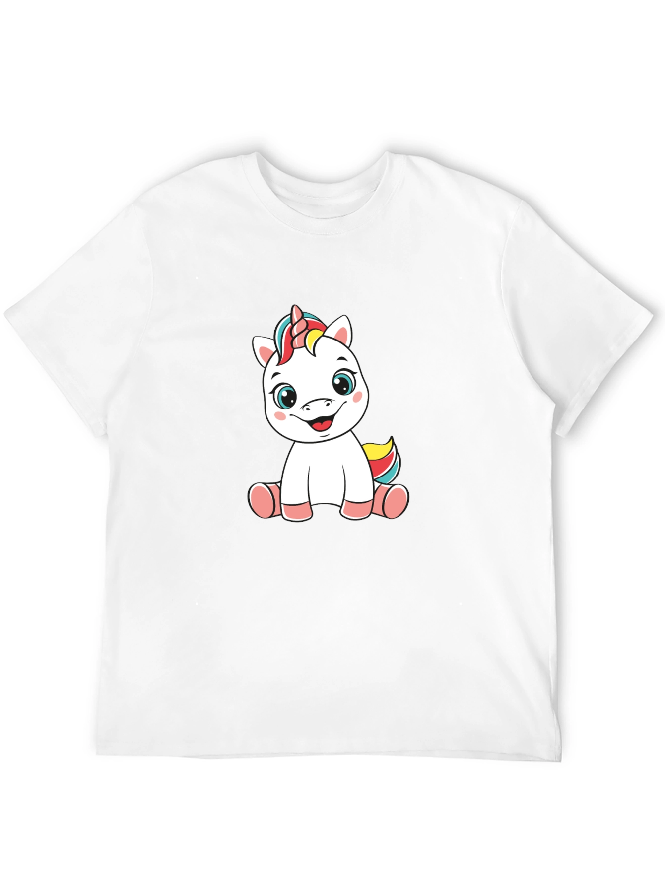 Black Unicorn Cartoon Black T-Shirt view 12