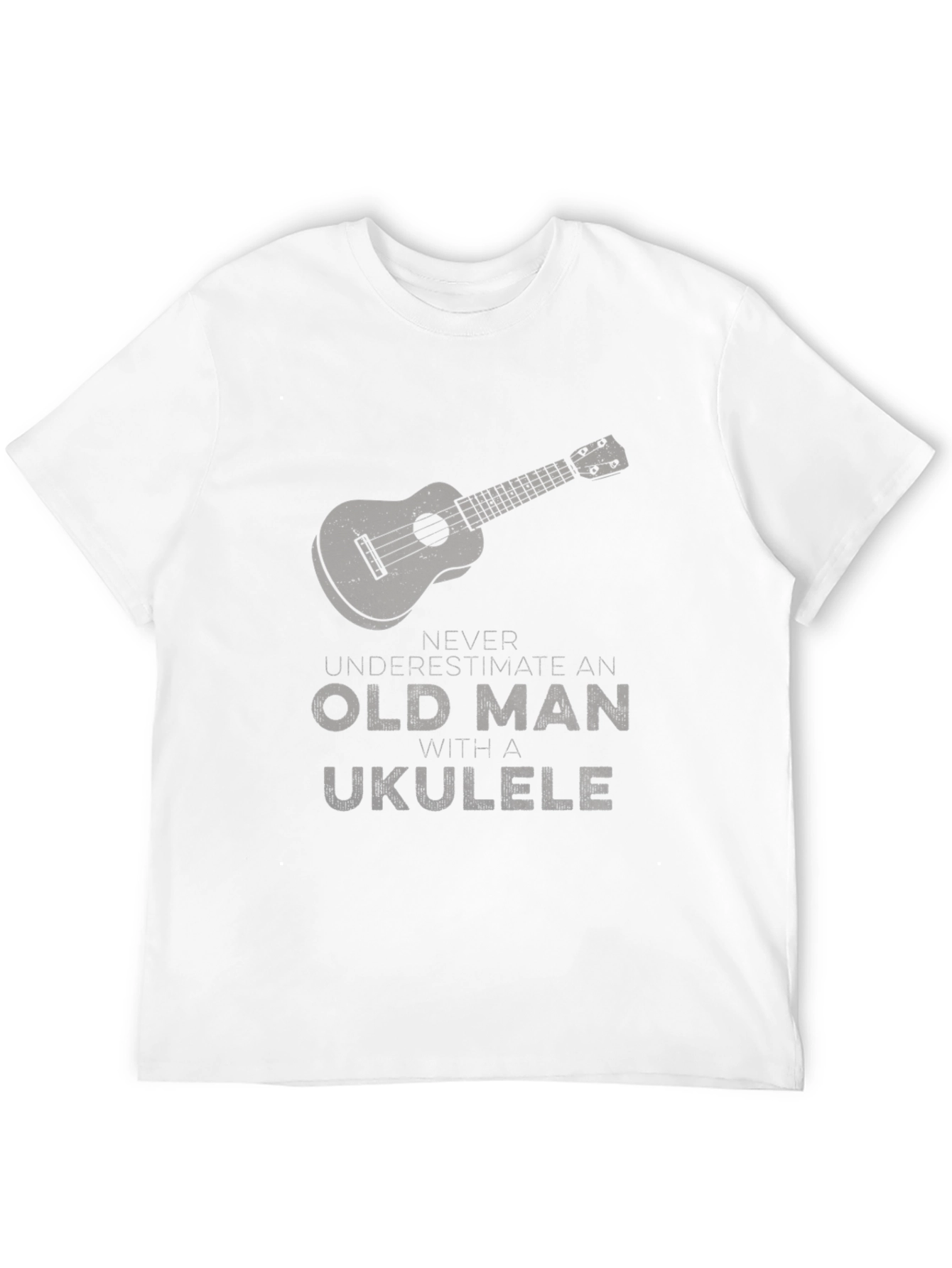 Black Old Man Ukulele T-Shirt - Funny Musician Tee view 12