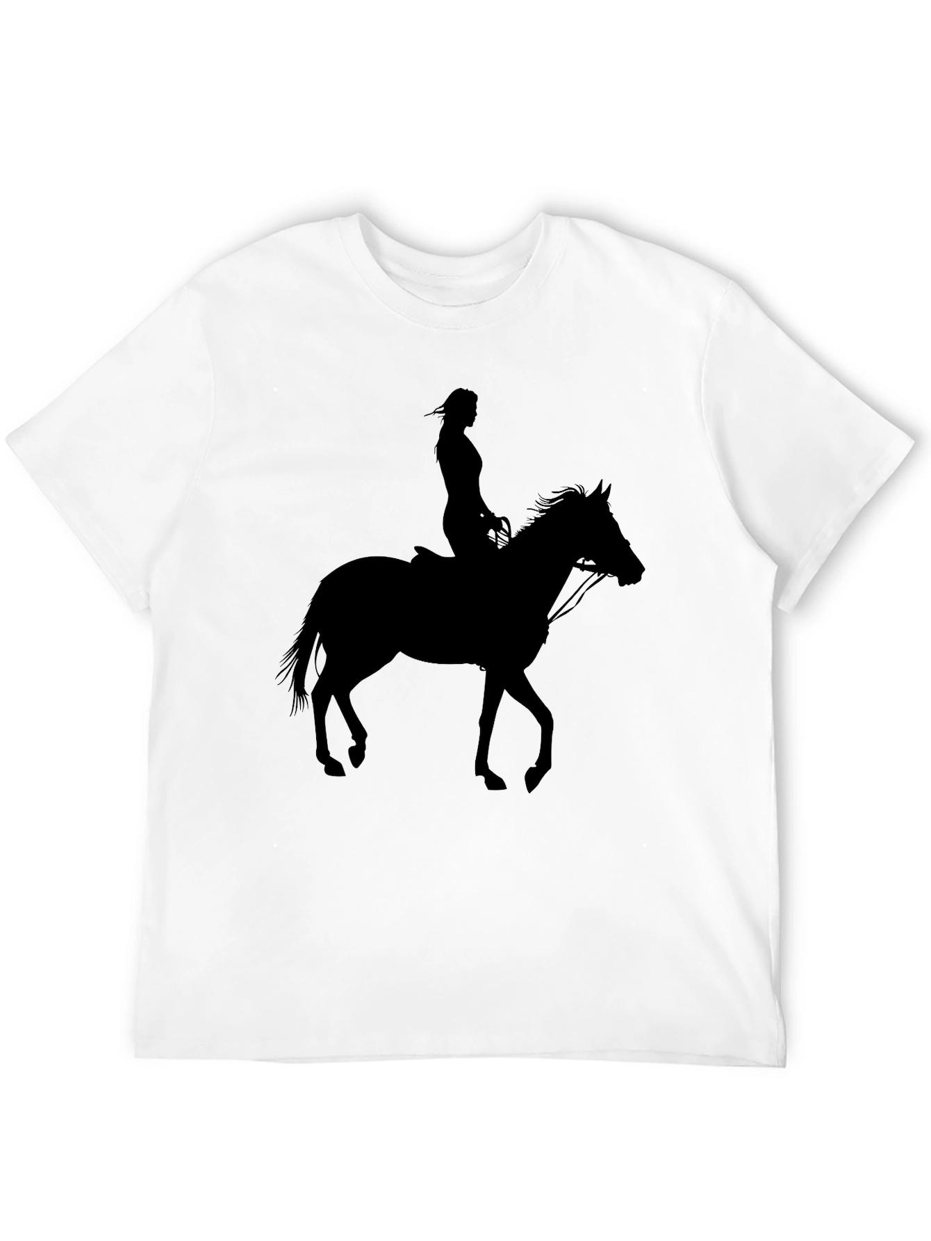 Black Horse Rider Silhouette Graphic Tee view 12