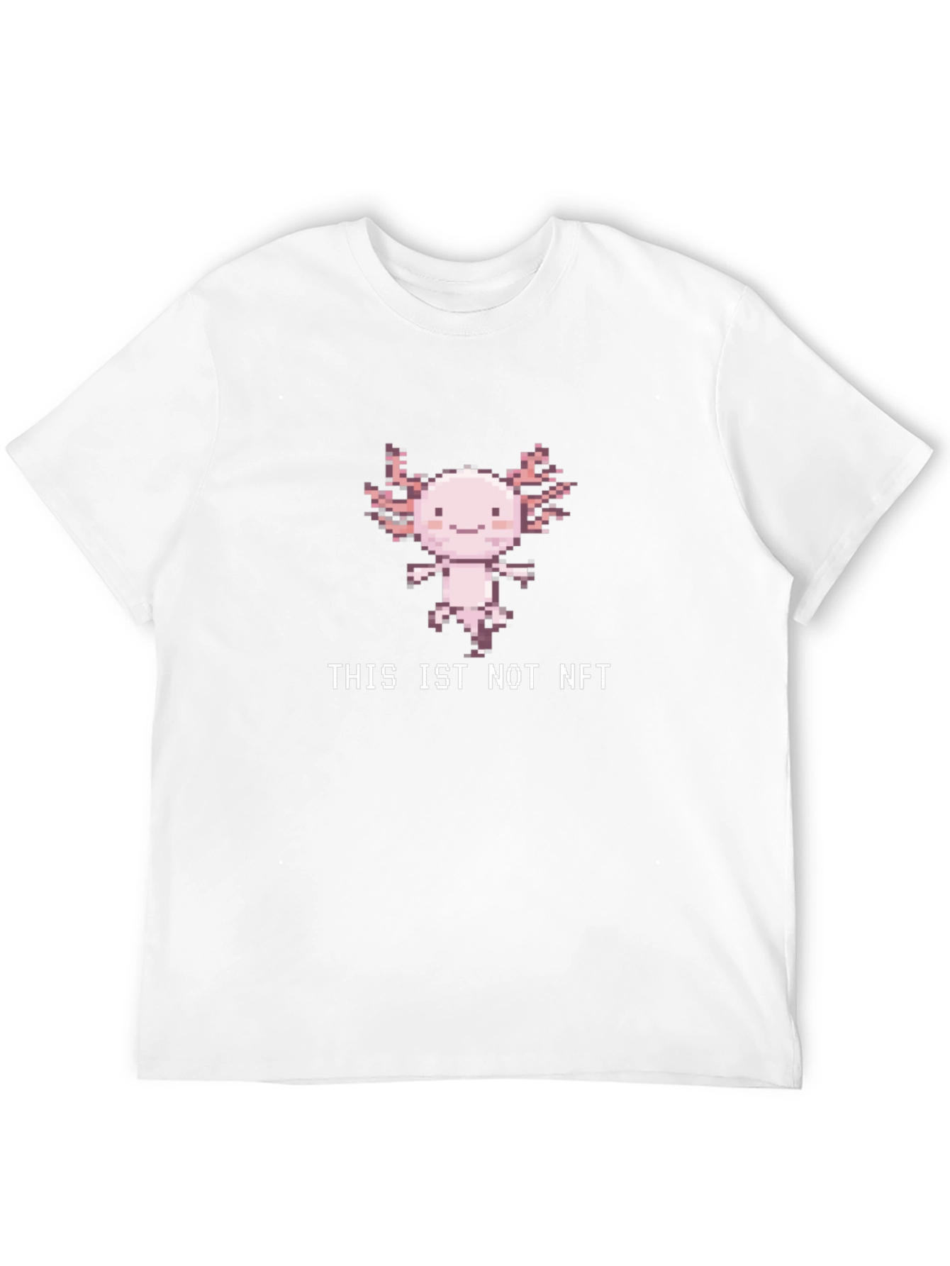 Black Axolotl Pixel Art T-Shirt - "This is Not NFT" Gamer Tee view 12