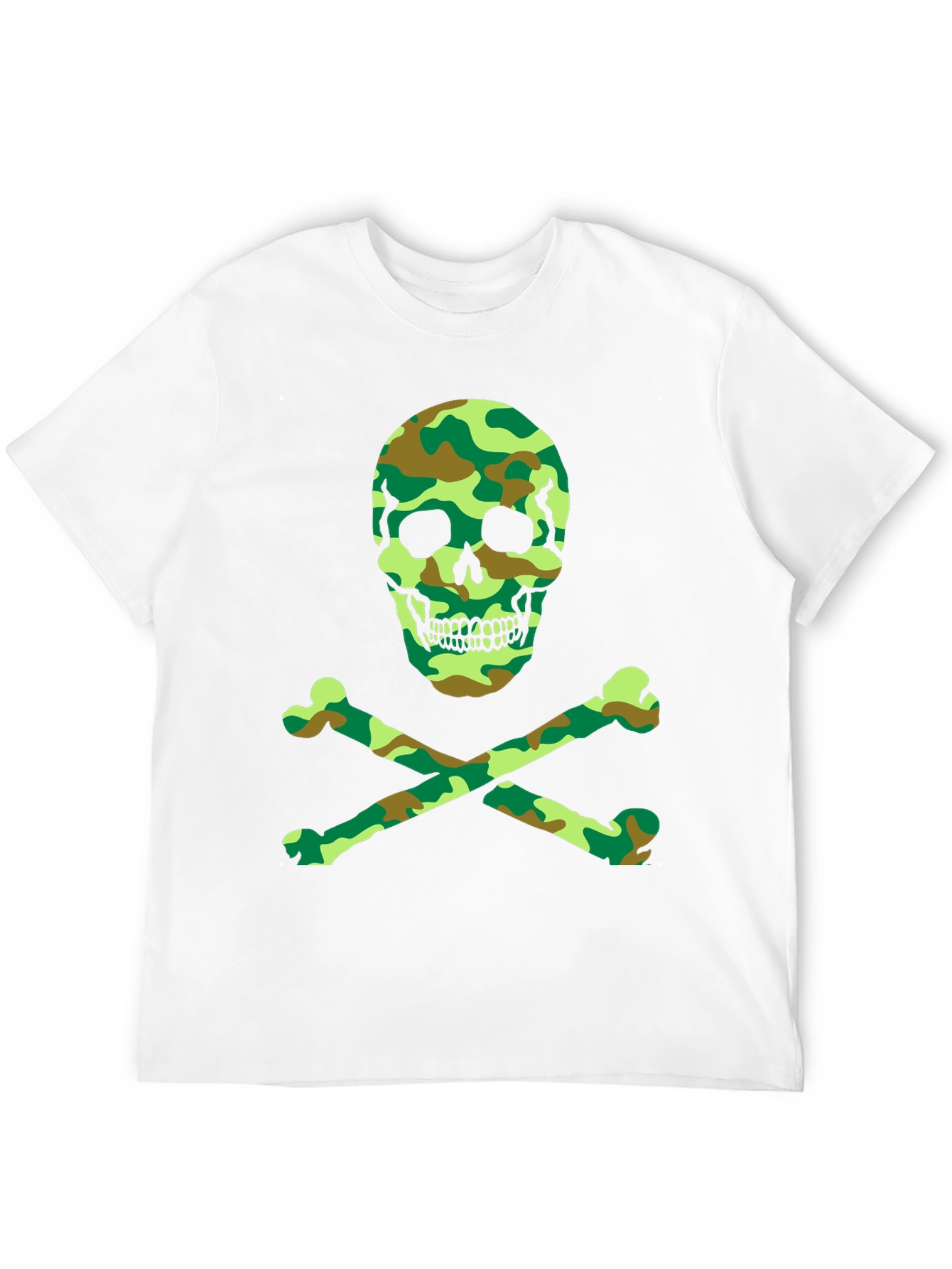 Black Camo Skull & Crossbones Graphic T-Shirt view 12