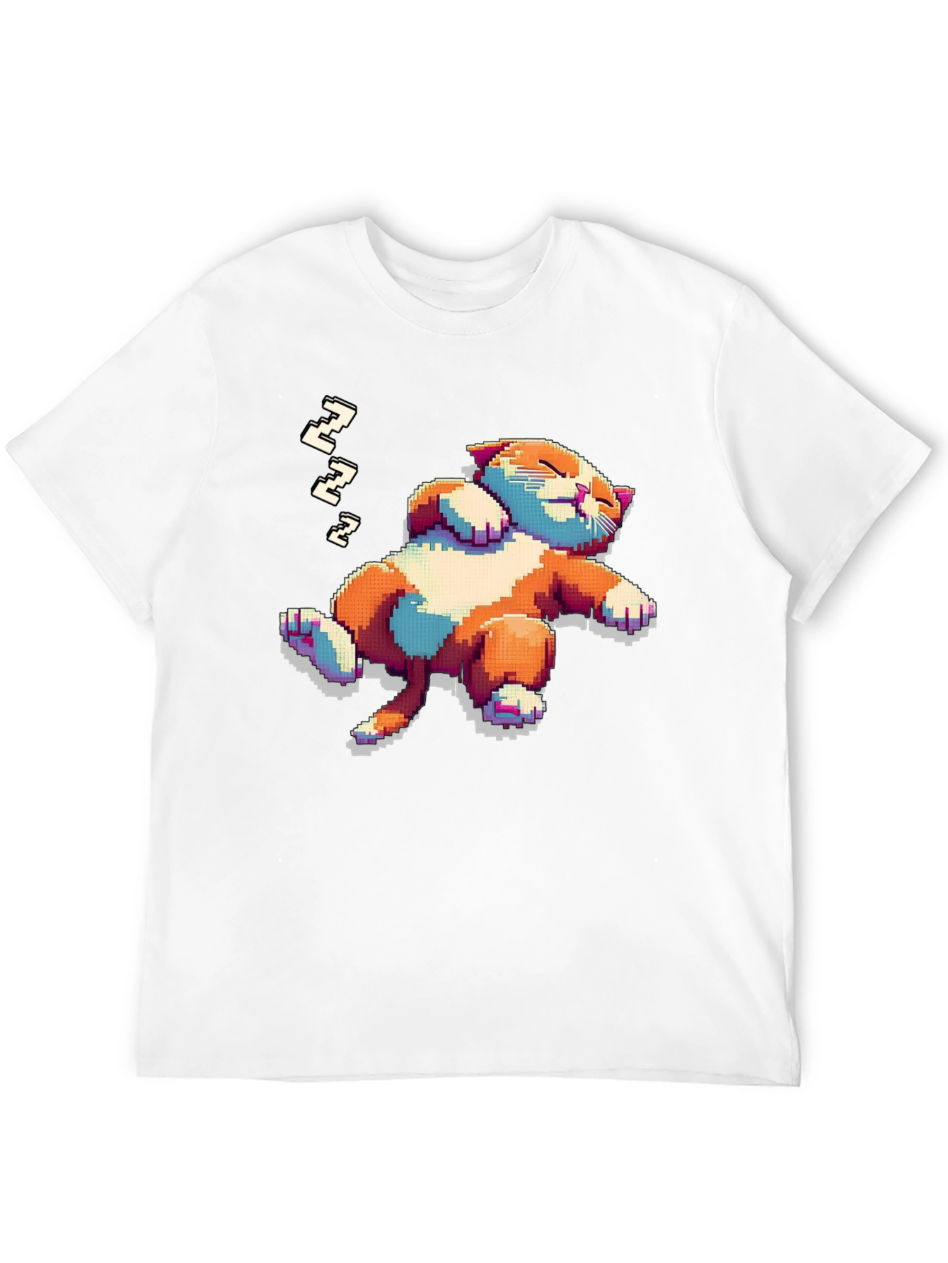 Black Pixel Cat Nap T-Shirt view 12
