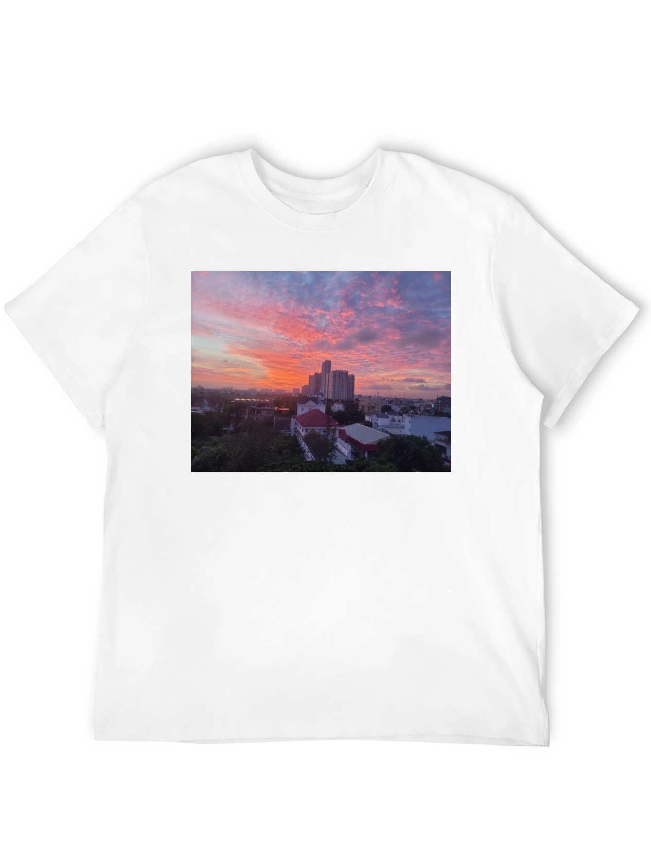 Black Sunset Cityscape Graphic Tee view 12