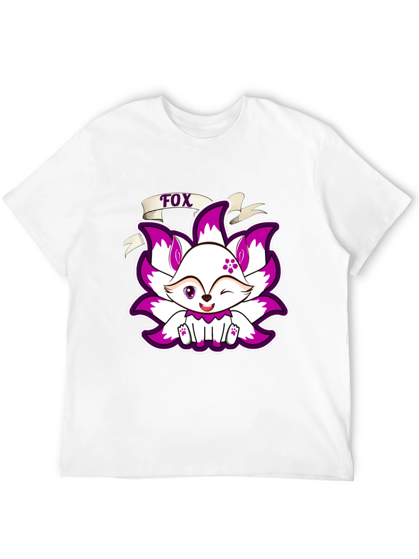 Black Cute Fox Graphic Print T-Shirt - Black view 12