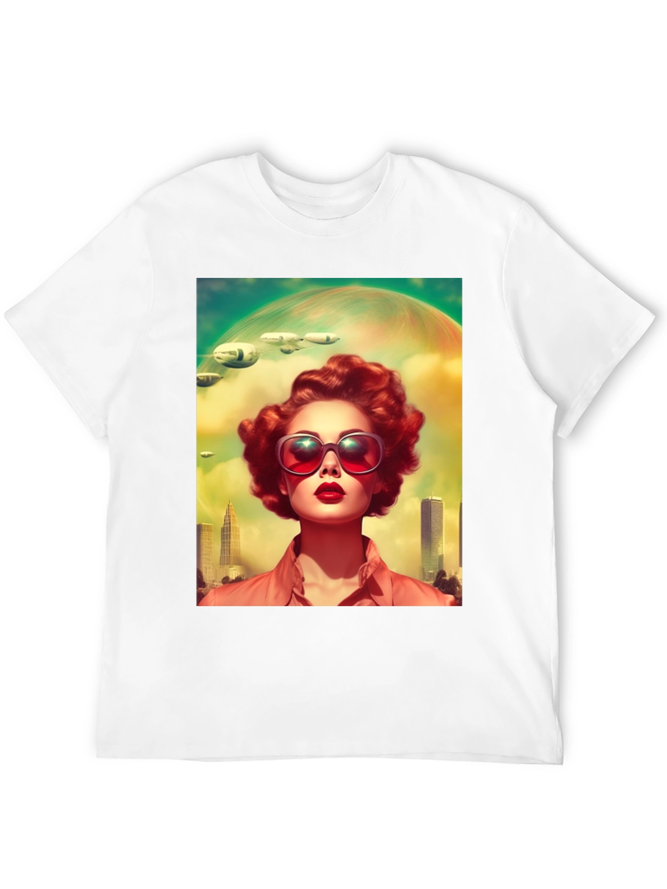 Black Retro Futuristic Woman T-Shirt view 12