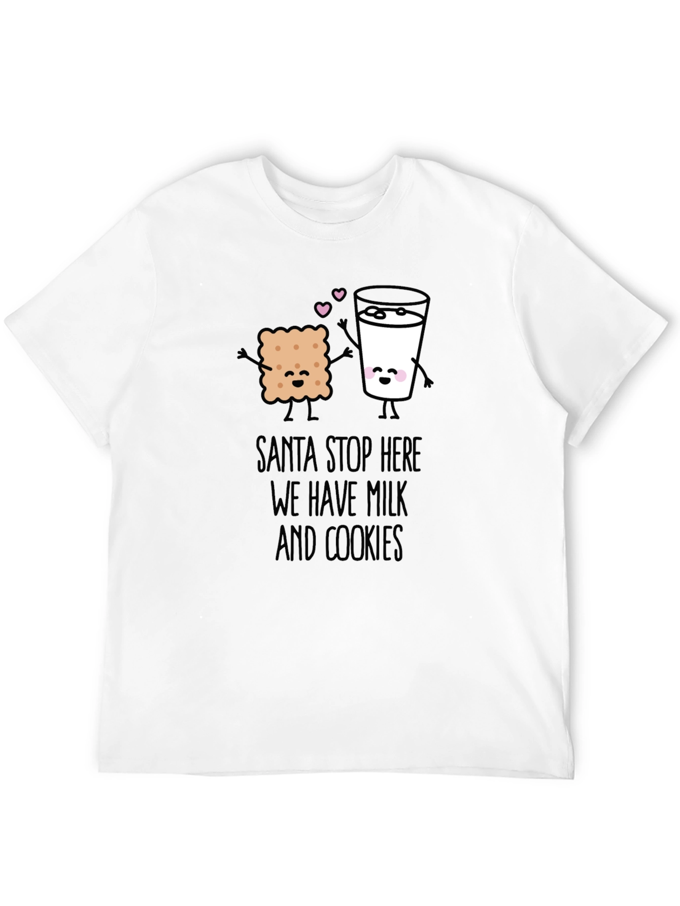 Black Santa Stop Here Milk & Cookies Graphic Tee view 12