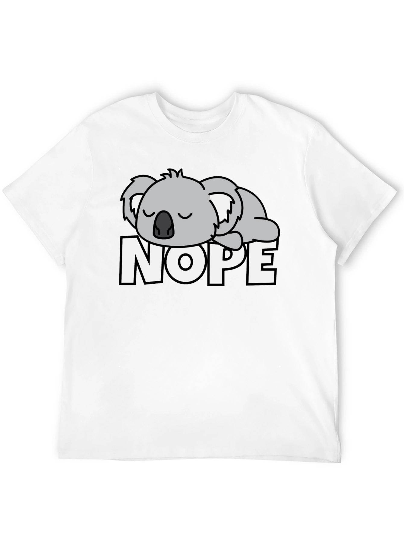 Black Nope Koala Graphic T-Shirt - Funny Lazy Day Tee view 12