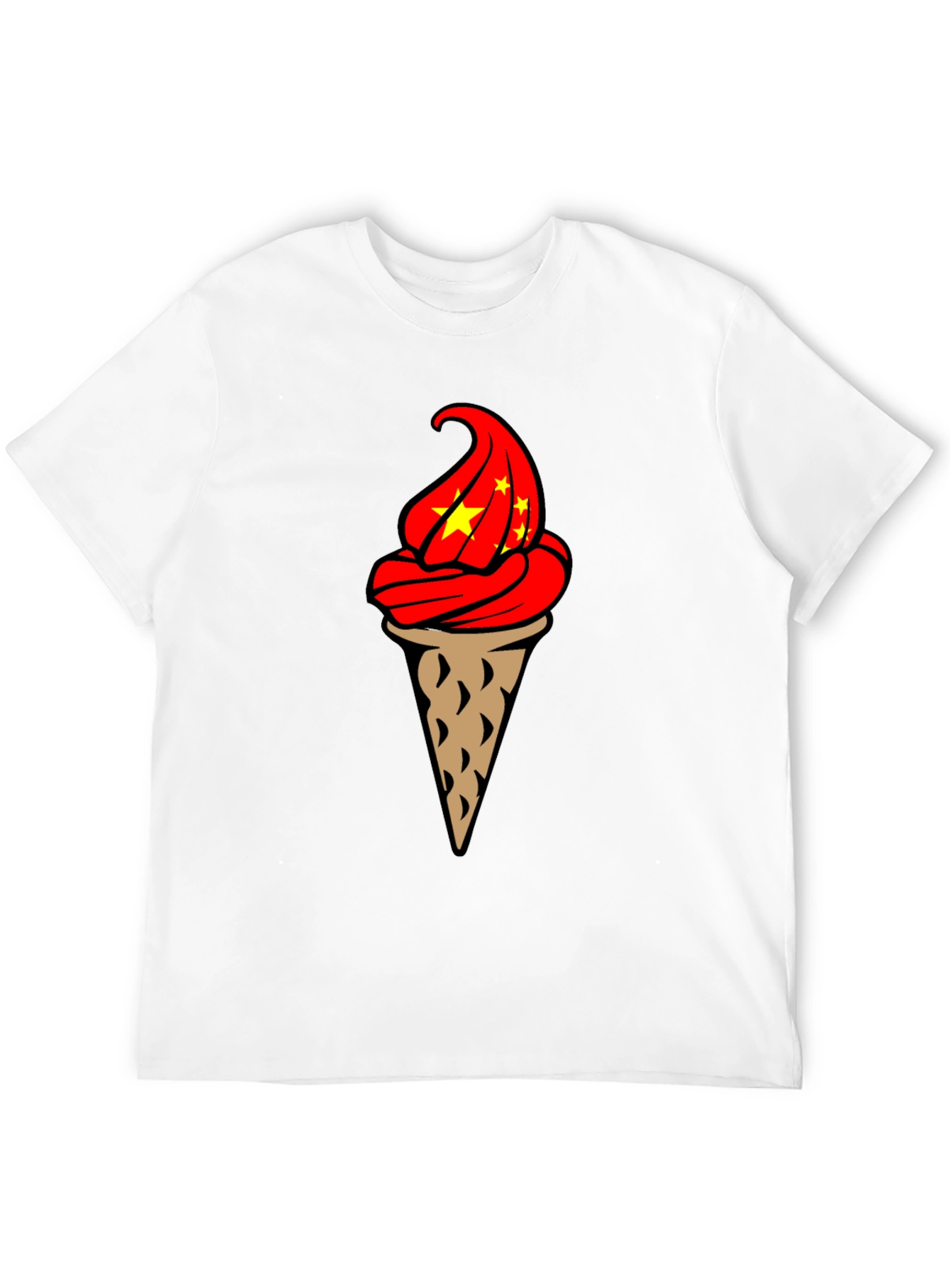 Black Ice Cream Cone Graphic T-Shirt - Novelty Design view 12